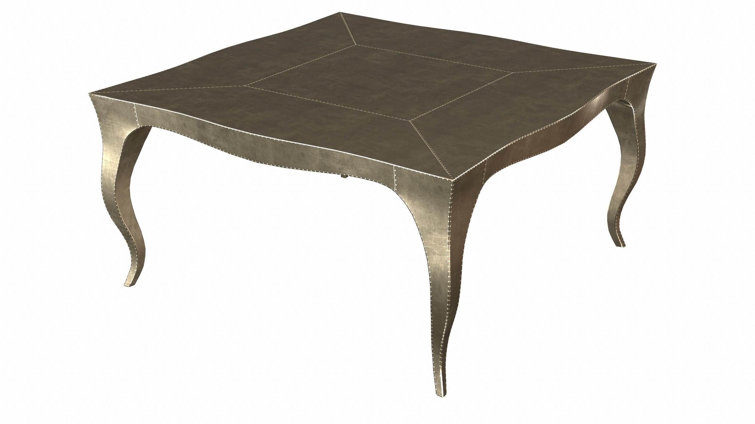 Louise Art Deco Coffee and Cocktail Tables Smooth Brass 18.5x18.5x10 inch  For Sale 2
