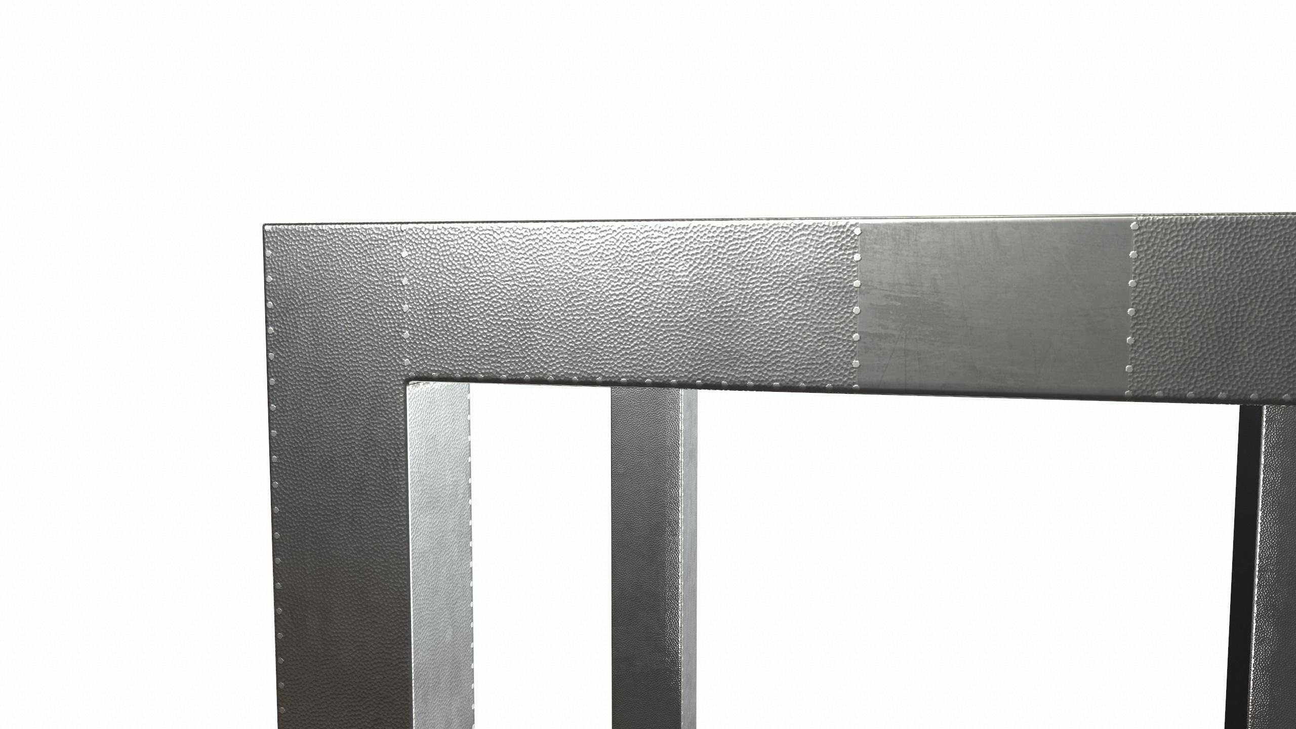 Altro Louise Art Deco Coffee &Cocktail Square Drink Table Mid. Bronzo bianco martellato in vendita
