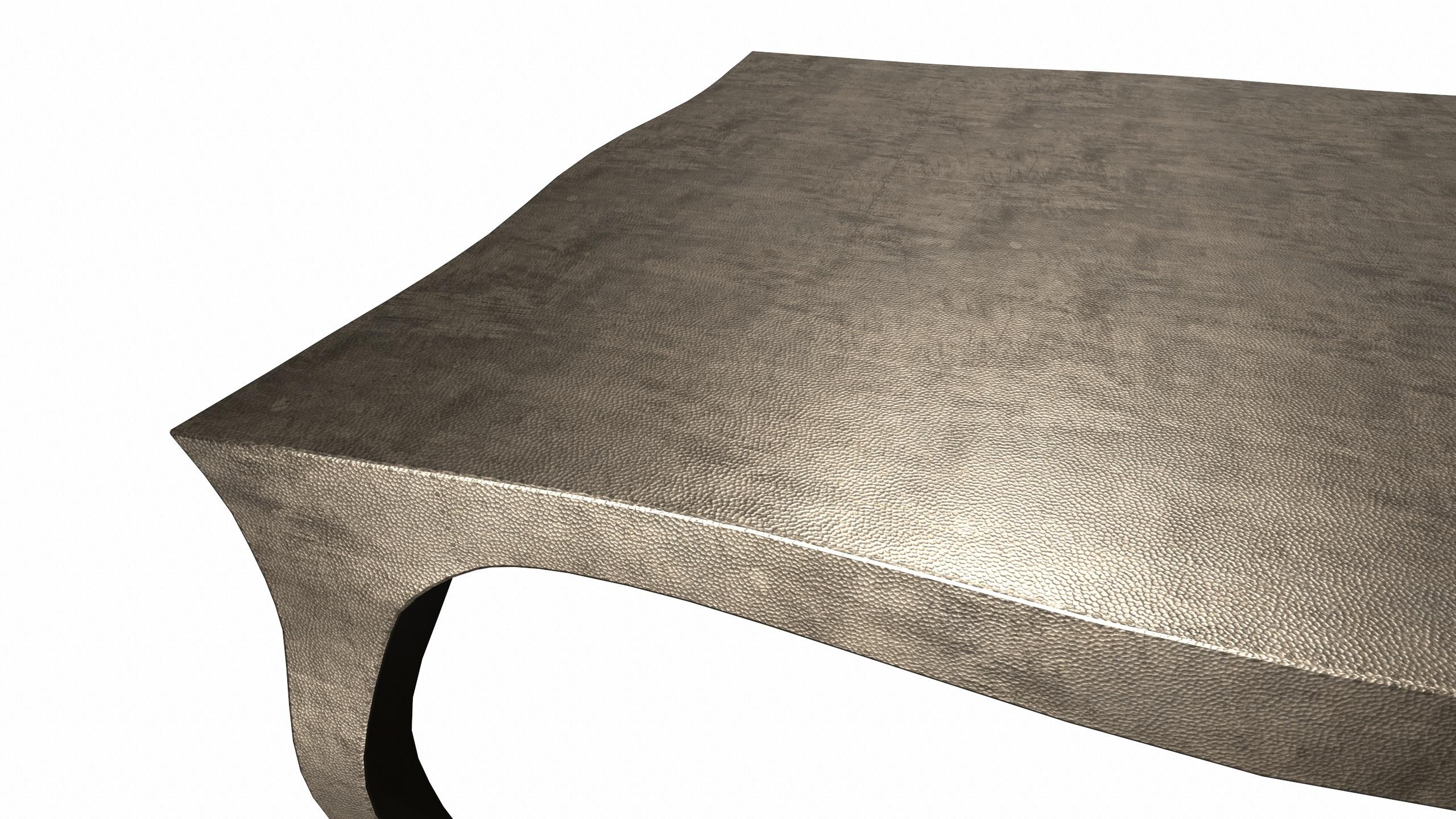 Other Louise Art Deco Coffee Tables Mid. Hammered Antique Bronze 18.5x18.5x10 Inch For Sale