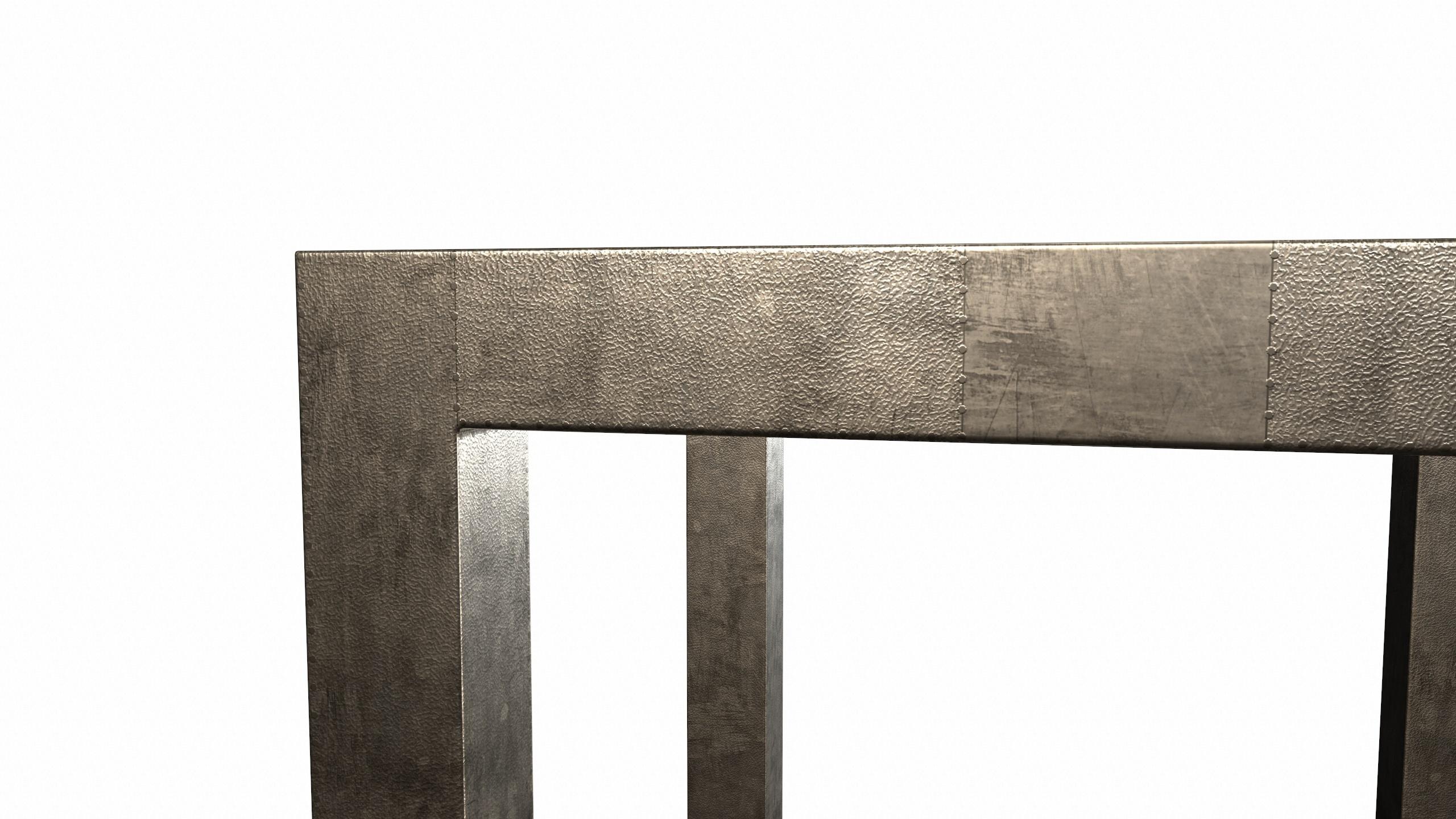 Autre Tables de ferme Art Déco carrée table à boire finement martelée en bronze ancien en vente