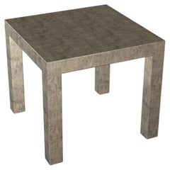 Louise Mesas de granja Art Decó Mesa cuadrada para bebidas Bronce antiguo martillado fino