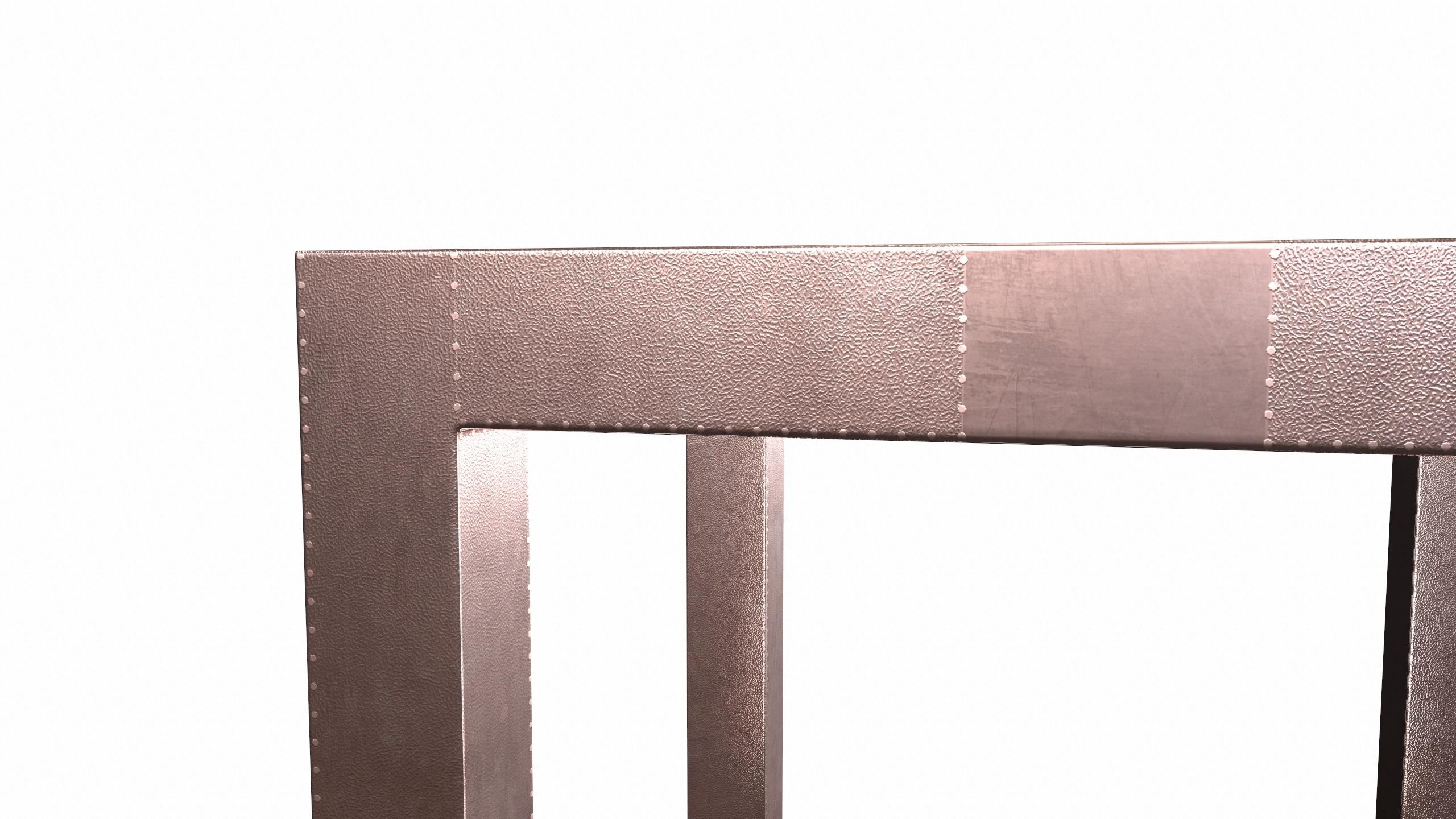 Ferronnerie Tables de ferme Art Déco carrée table à boire en cuivre martelé fin Louise en vente