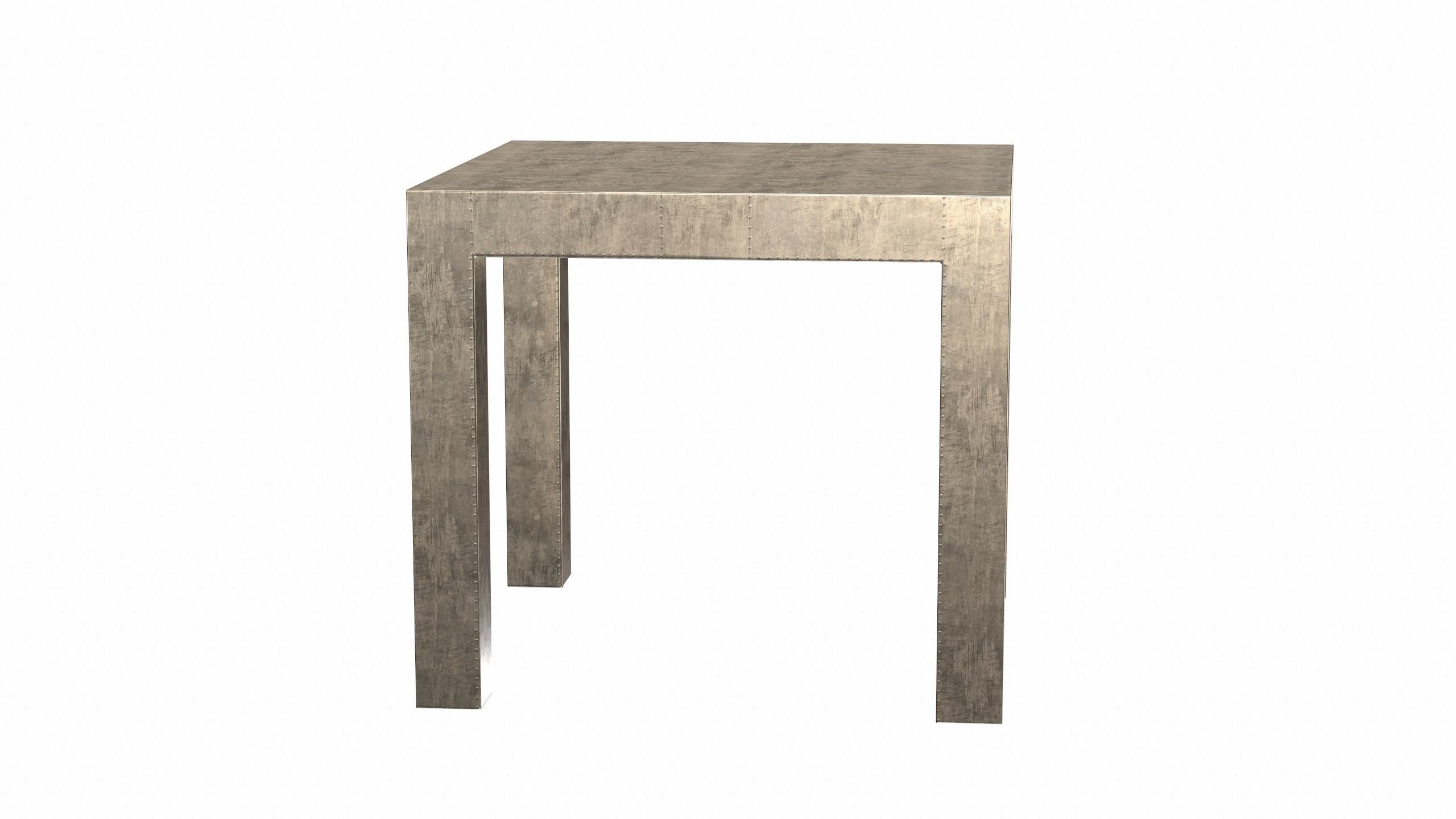 Tables de ferme Art Déco carrée table à boire lisse en bronze ancien par Alison S en vente 2