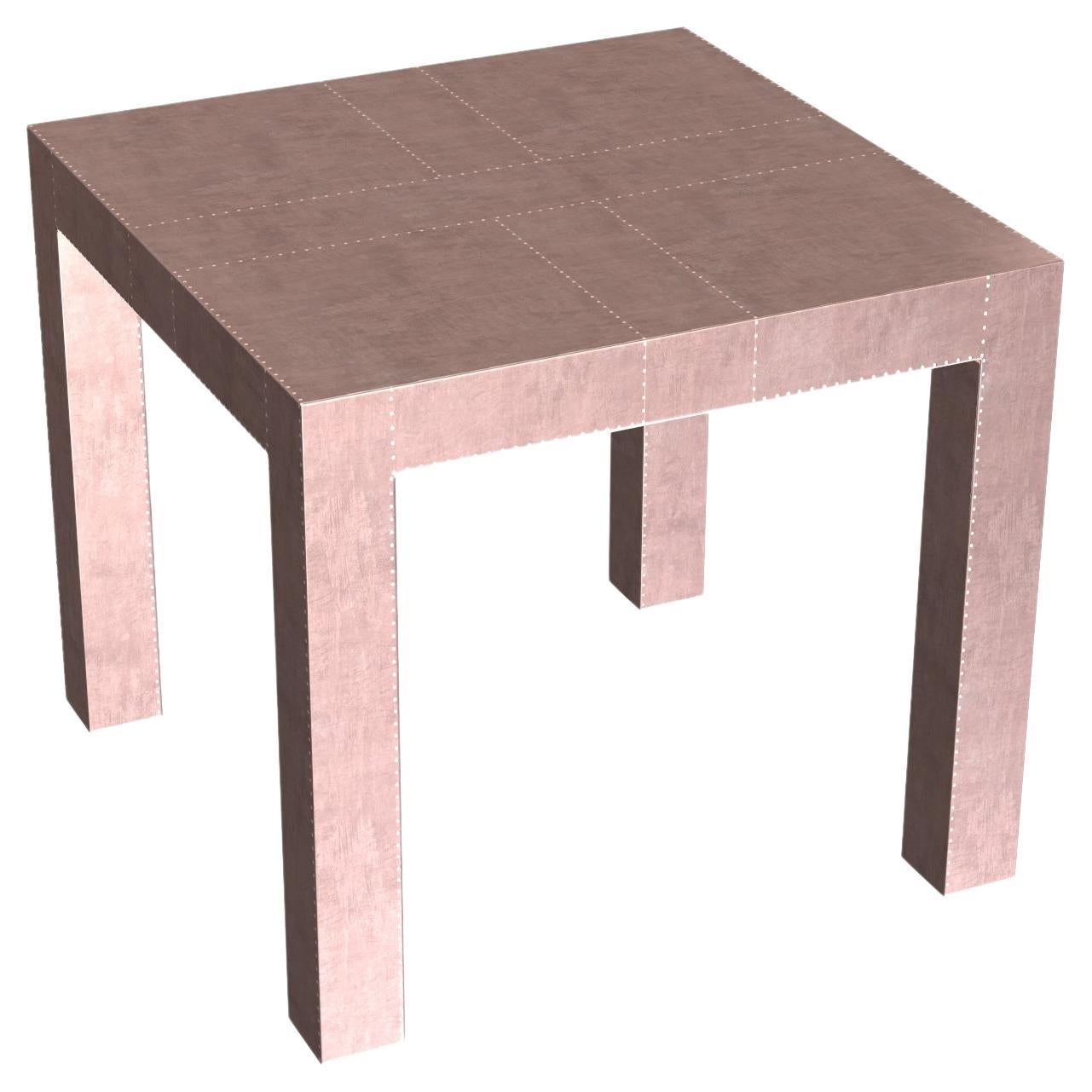 Tables de ferme Art déco carrée, cuivre lisse, Alison Spear en vente