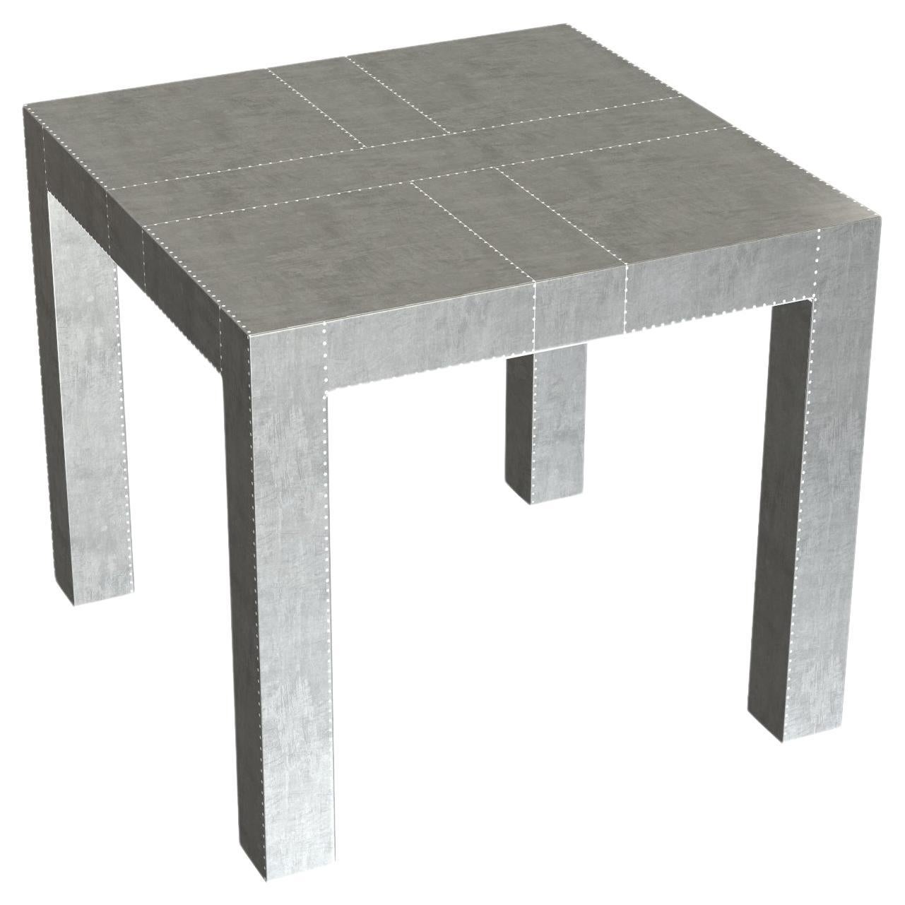 Tables de ferme Art Déco carrée table à boire en bronze blanc lisse Louise