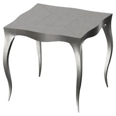 Tables de jeu Art Déco Louise en bronze blanc martelé fin par Paul Mathieu