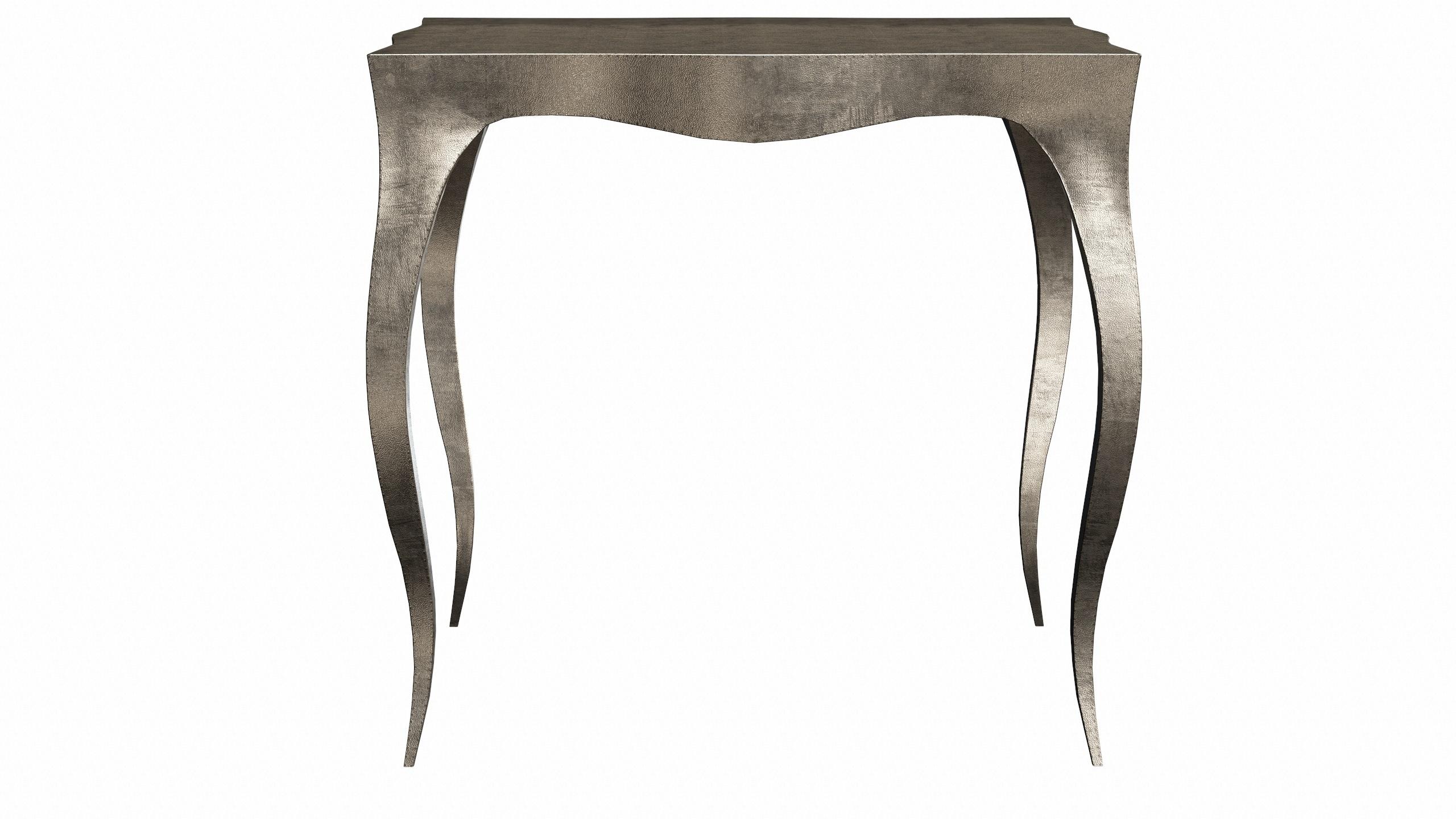 Hand-Carved Louise Art Deco Industrial and Work Tables Fine Hammered Antique Bronze  For Sale