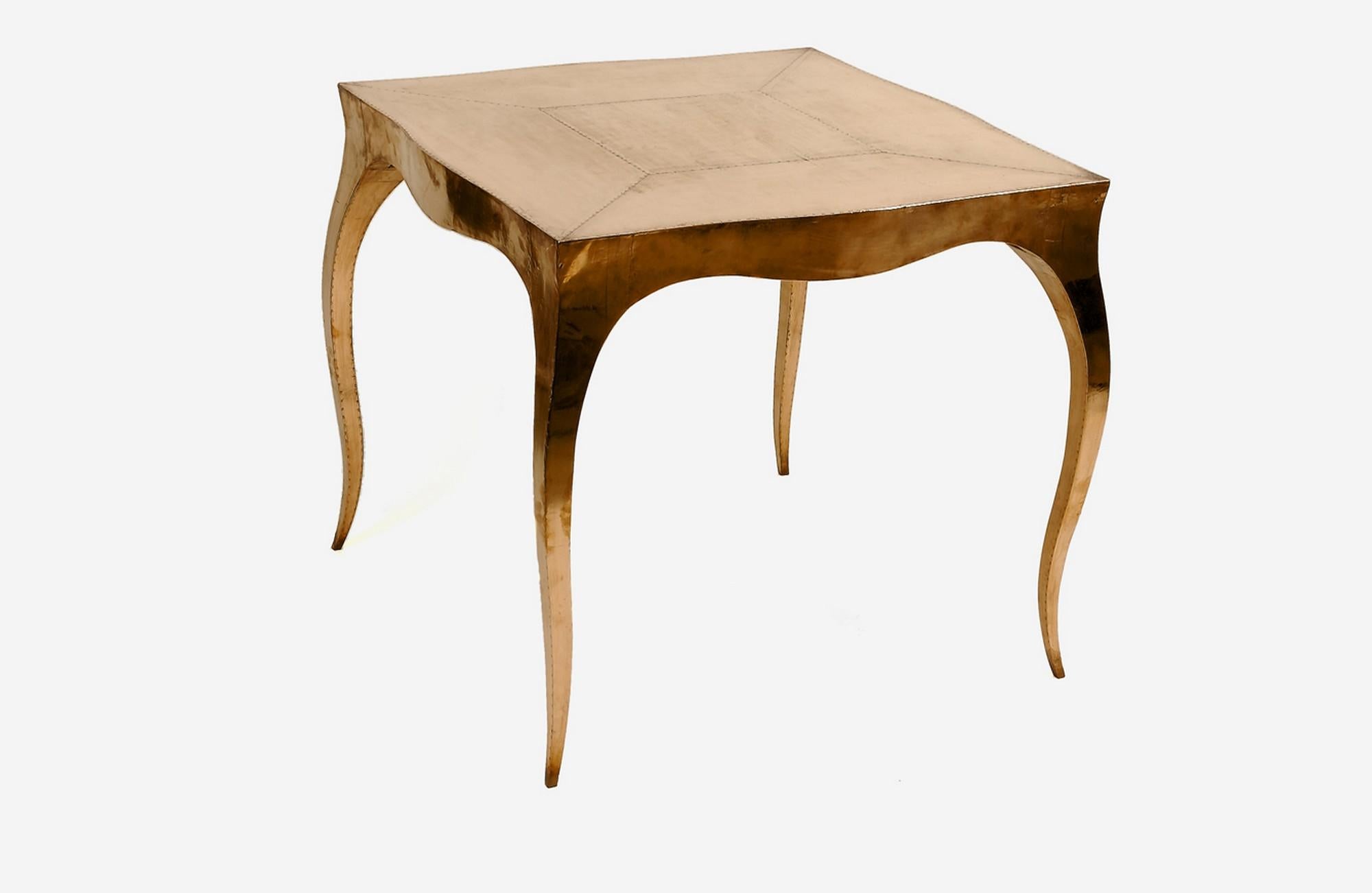 Tables industrielles et de travail Louise Art Deco en laiton finement martelé par Paul Mathieu en vente 12