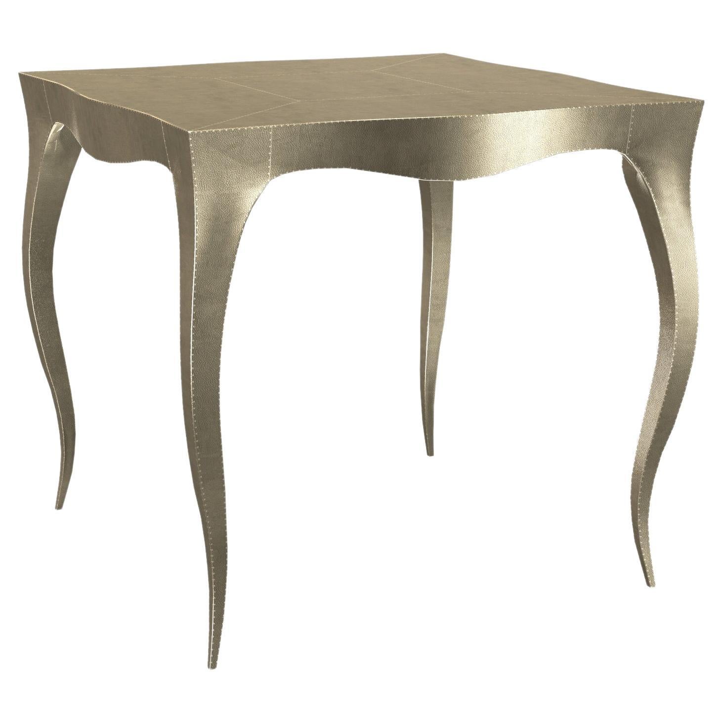 Tables industrielles et de travail Louise Art Deco en laiton finement martelé par Paul Mathieu en vente