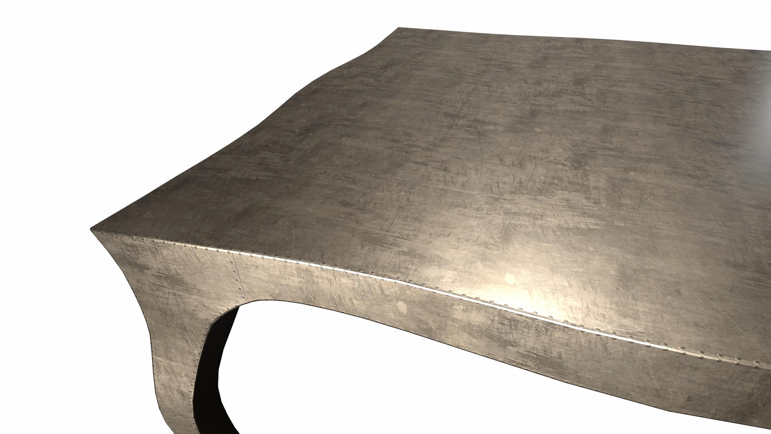 Autre Tables industrielles et de travail Louise en bronze ancien lisse de Paul Mathieu en vente
