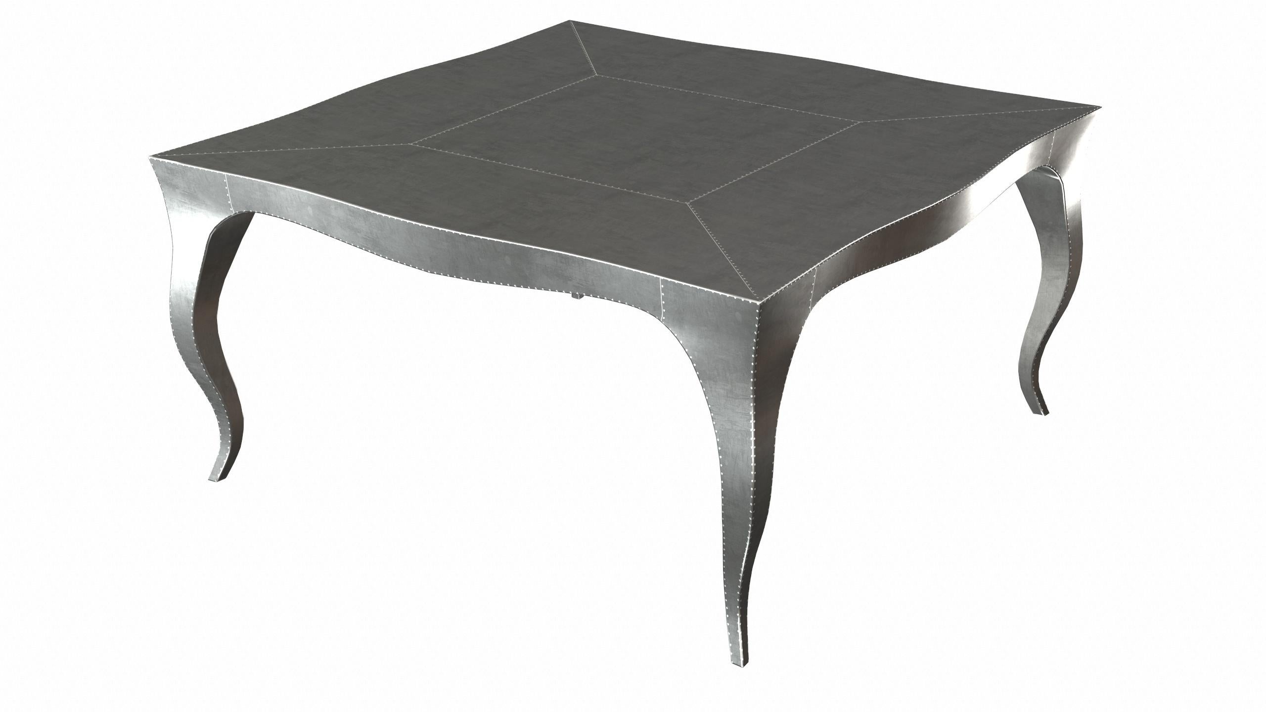 Louise Art Deco Industrial and Work Tables Smooth White Bronze 18.5x18.5x10 inch For Sale 2