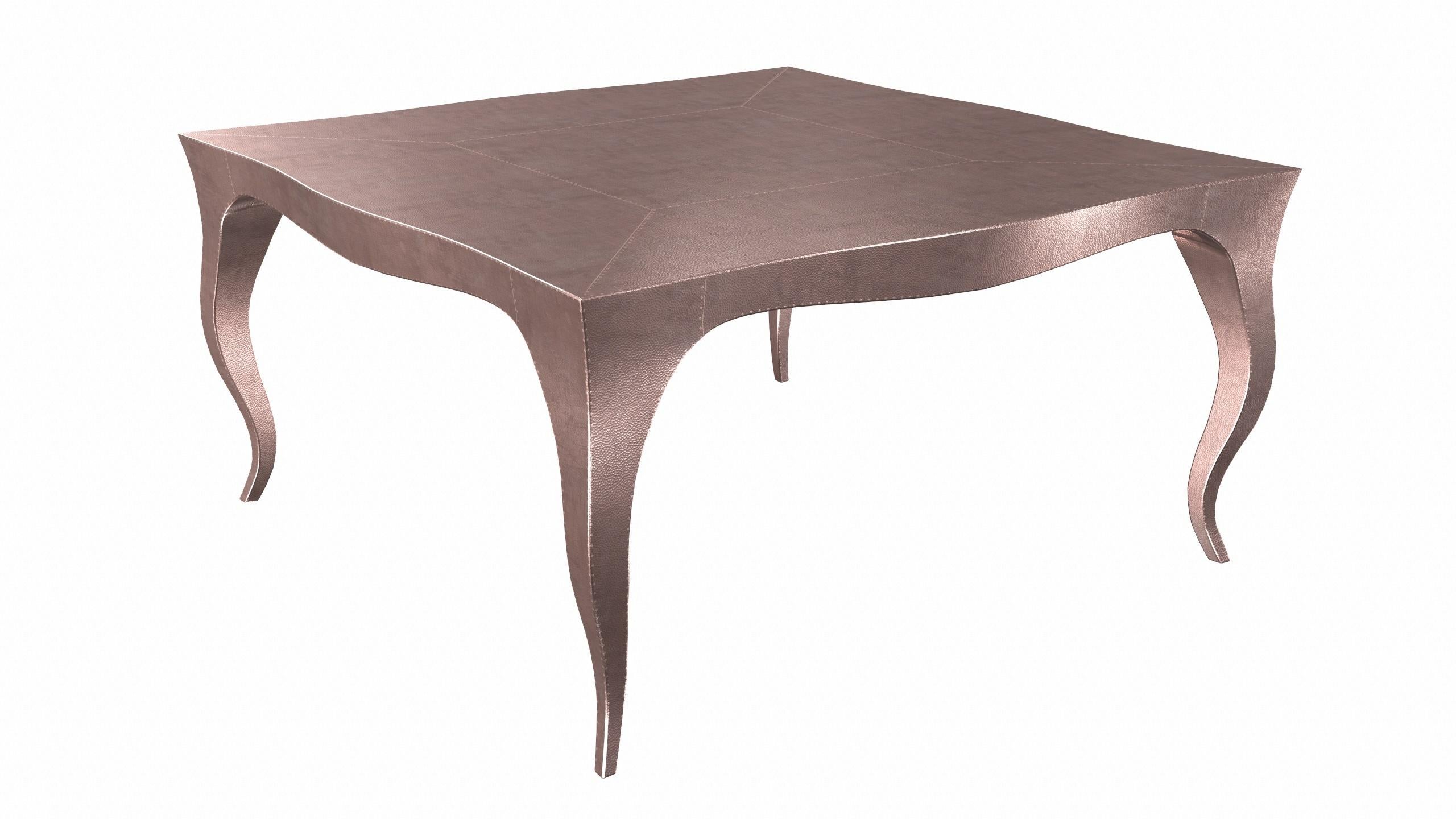 Mesa Industrial Art Decó Louise Mid. Cobre martillado 18,5x18,5x10inch Tallado a mano en venta
