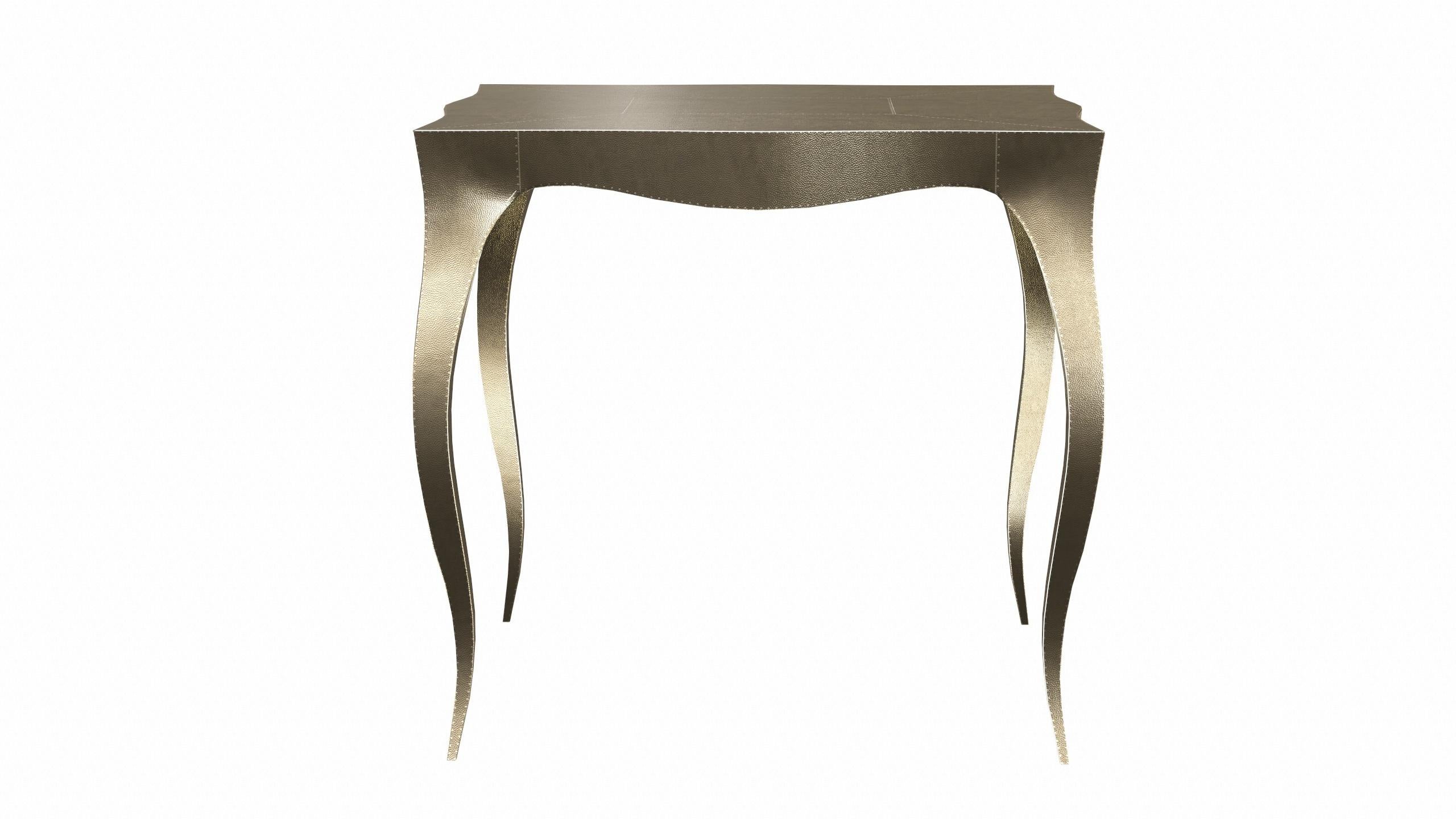 American Louise Art Deco Nesting and Stacking Tables Mid. Hammered Brass by Paul Mathieu For Sale