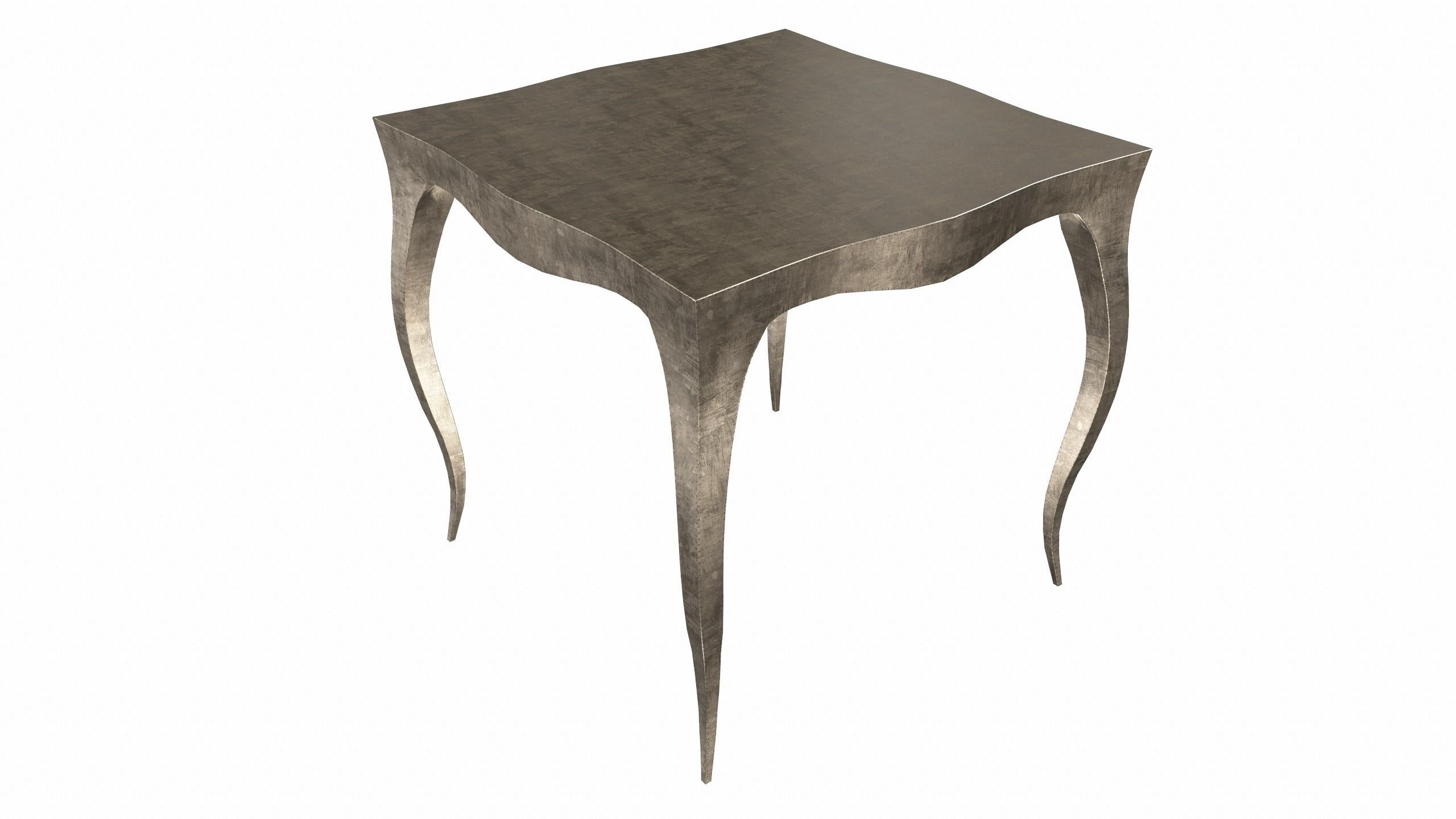 Metal Louise Art Deco Nesting Tables and Crad Tables in Fine Hammered Antique by Paul For Sale