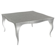 Louise Art Deco Schachteltische und Stapeltische fein gehämmerte weiße Bronze