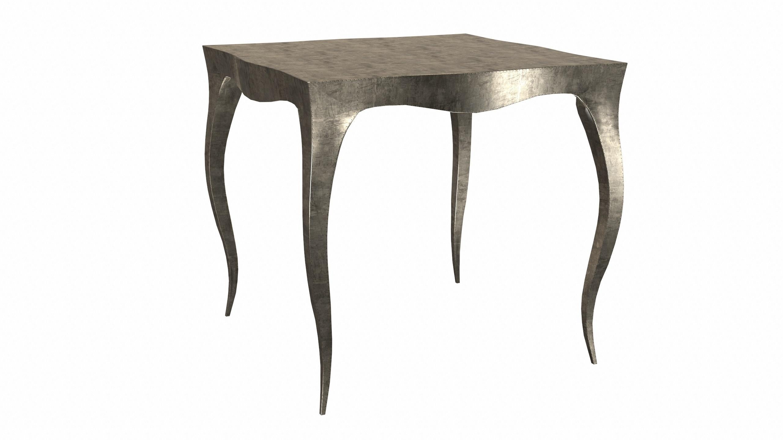 Hand-Carved Louise Art Deco Nesting Tables and Stacking Tables Smooth Antique Bronze  For Sale