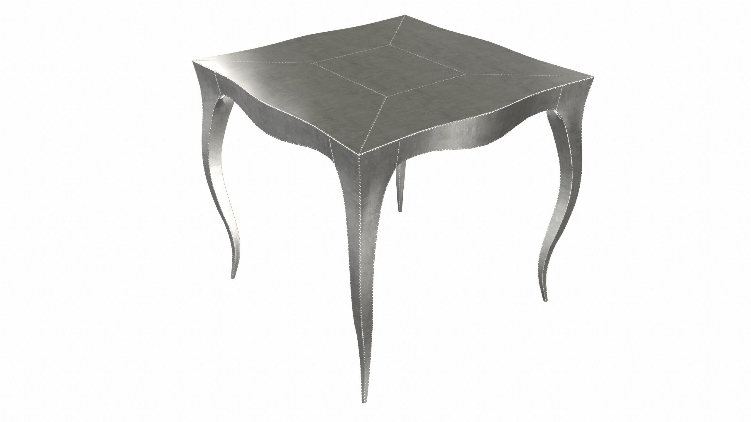 Louise Art Deco Nesting Tables and Stacking Tables Smooth White Bronze For Sale 2