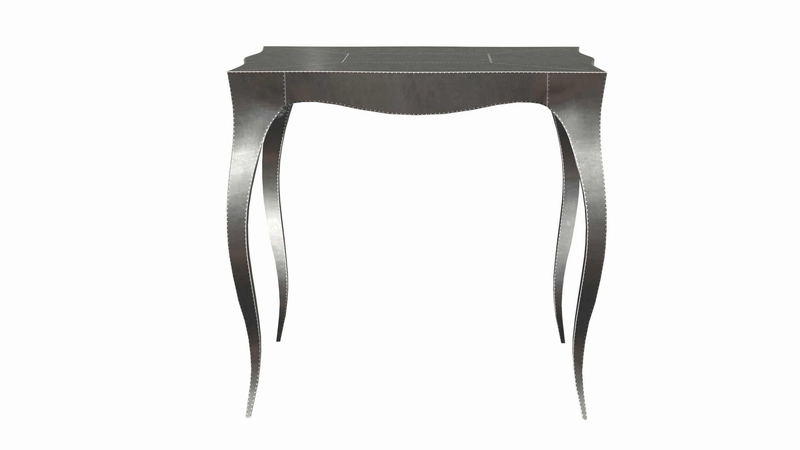 Américain Tables gigognes et tables empilables Art déco Louise en bronze blanc lisse en vente
