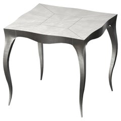 Tables gigognes et tables empilables Art déco Louise en bronze blanc lisse