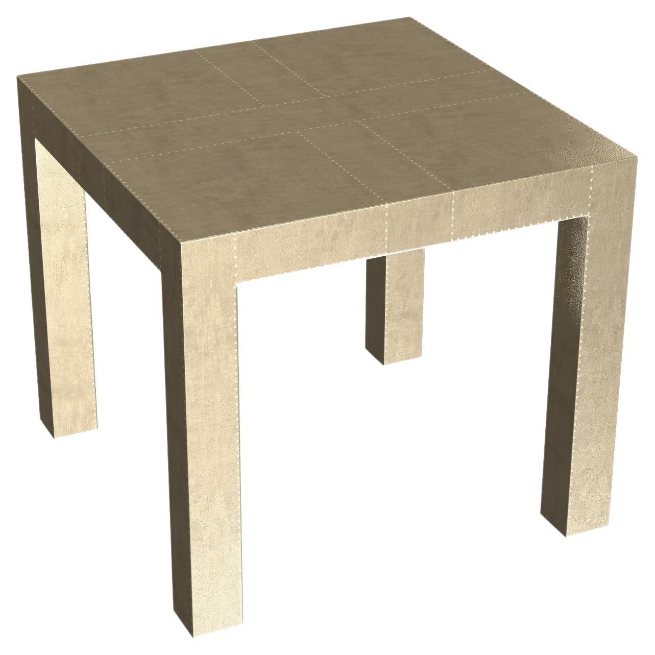 Louise Art Deco Side Tables Square Drink Table Mid. Laiton Hammeré en vente