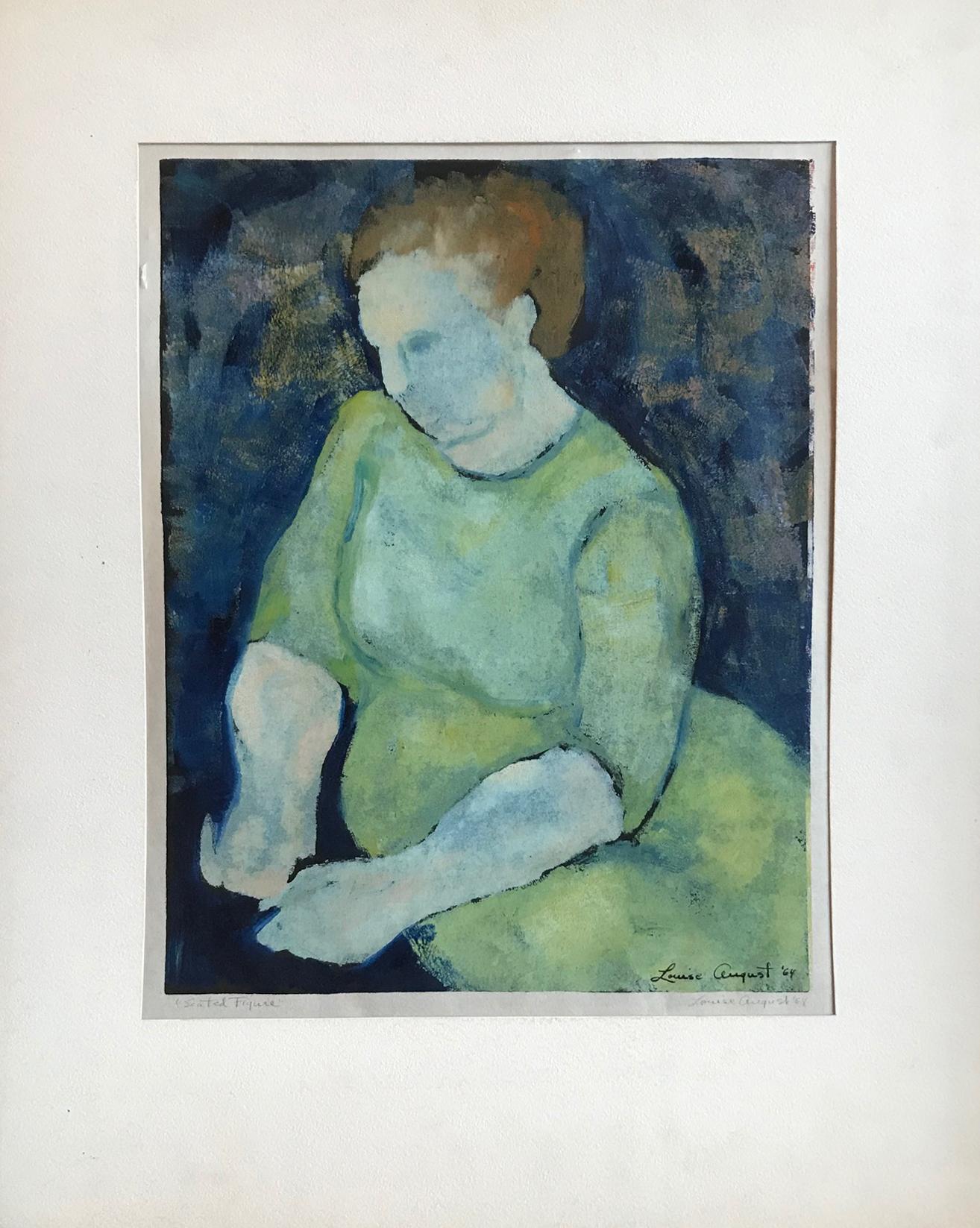 Louise August Abstract Print - Seated Figure