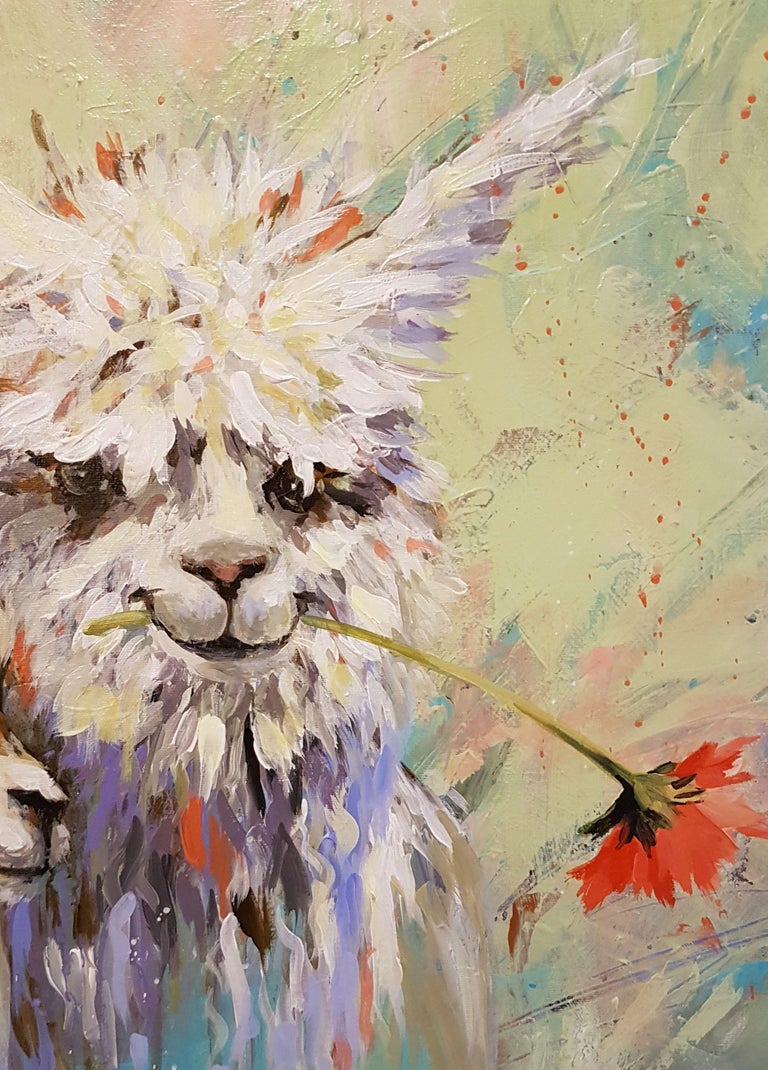 Louise Baker Dali Llama  Painting  Acrylic on Canvas For 