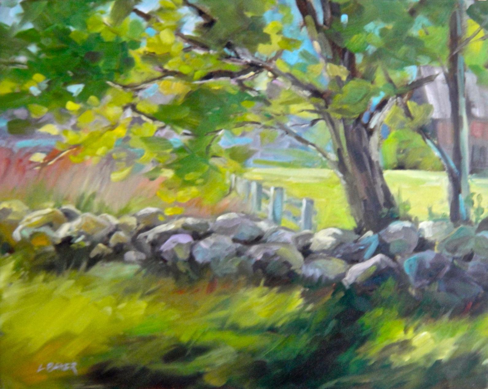 Feld Felswand, Gemälde, Öl auf Leinwand – Painting von Louise Baker