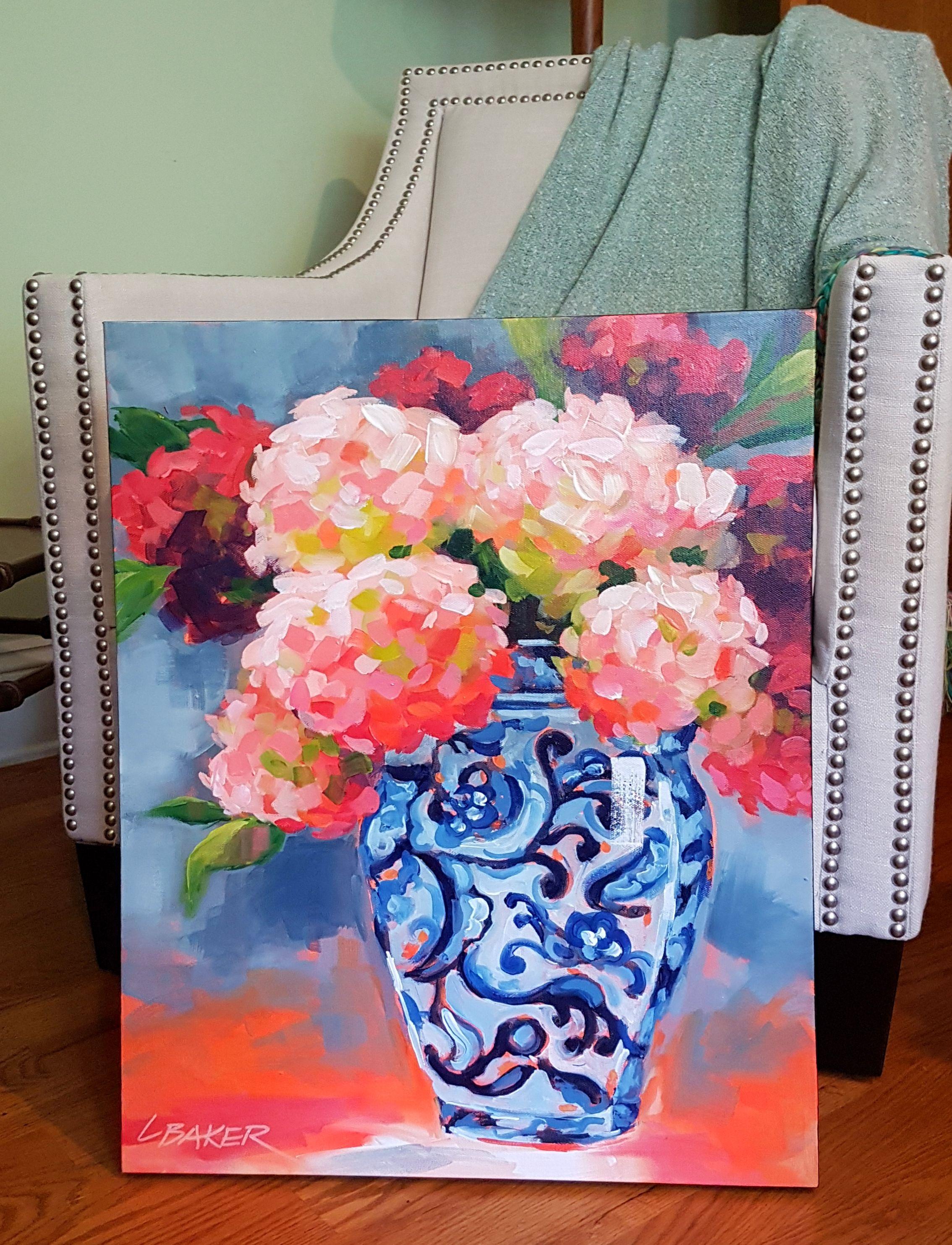 acrylic hydrangea painting