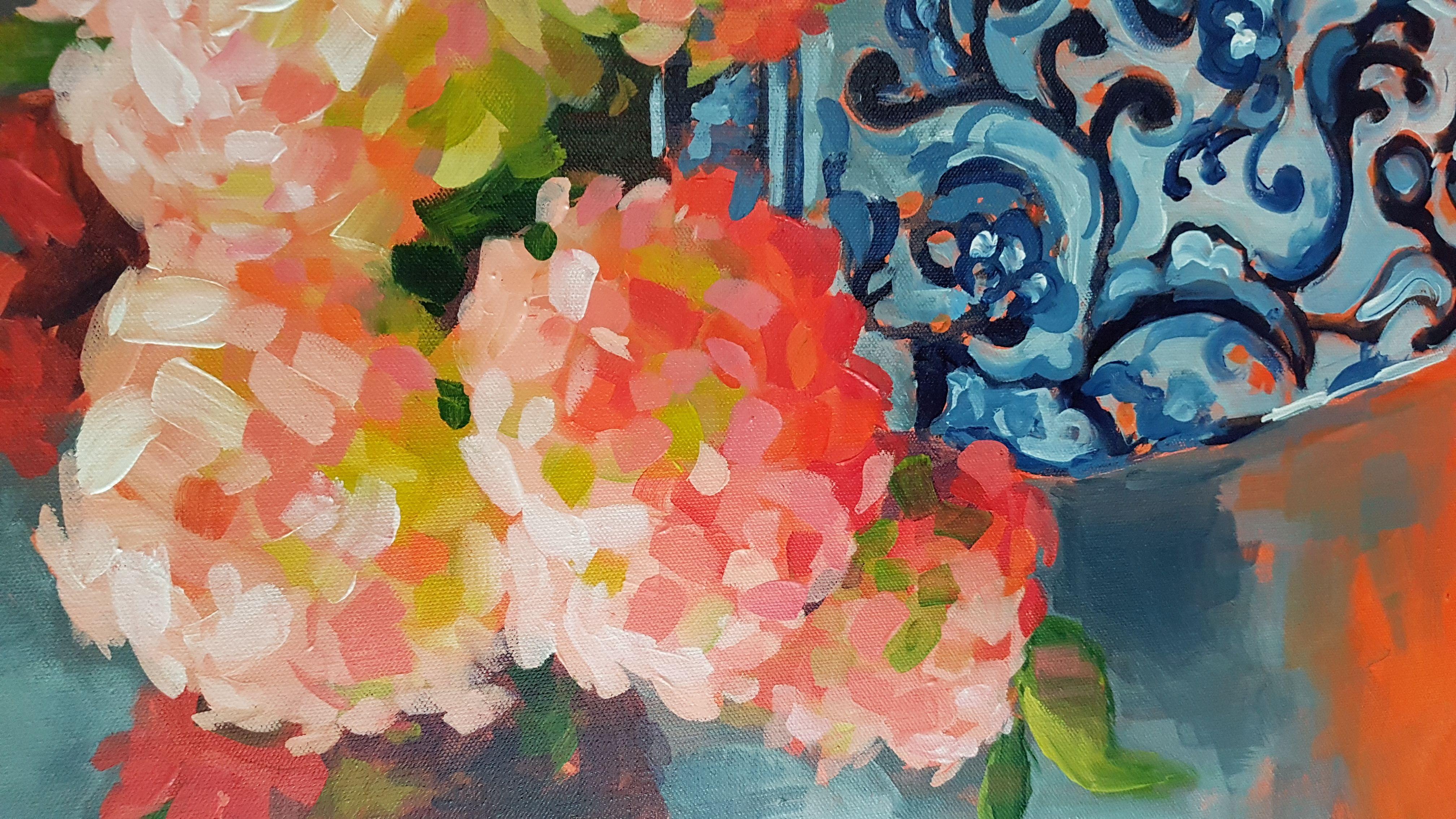 paintings of hydrangeas on canvas