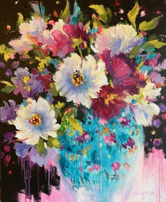 Imari Black, peinture, acrylique sur toile