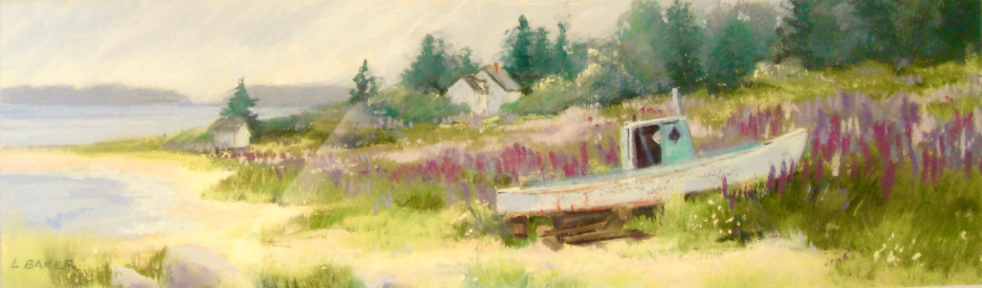 In Service, Gemälde, Pastellfarben auf pastellfarbenem Sandpapier (Impressionismus), Painting, von Louise Baker
