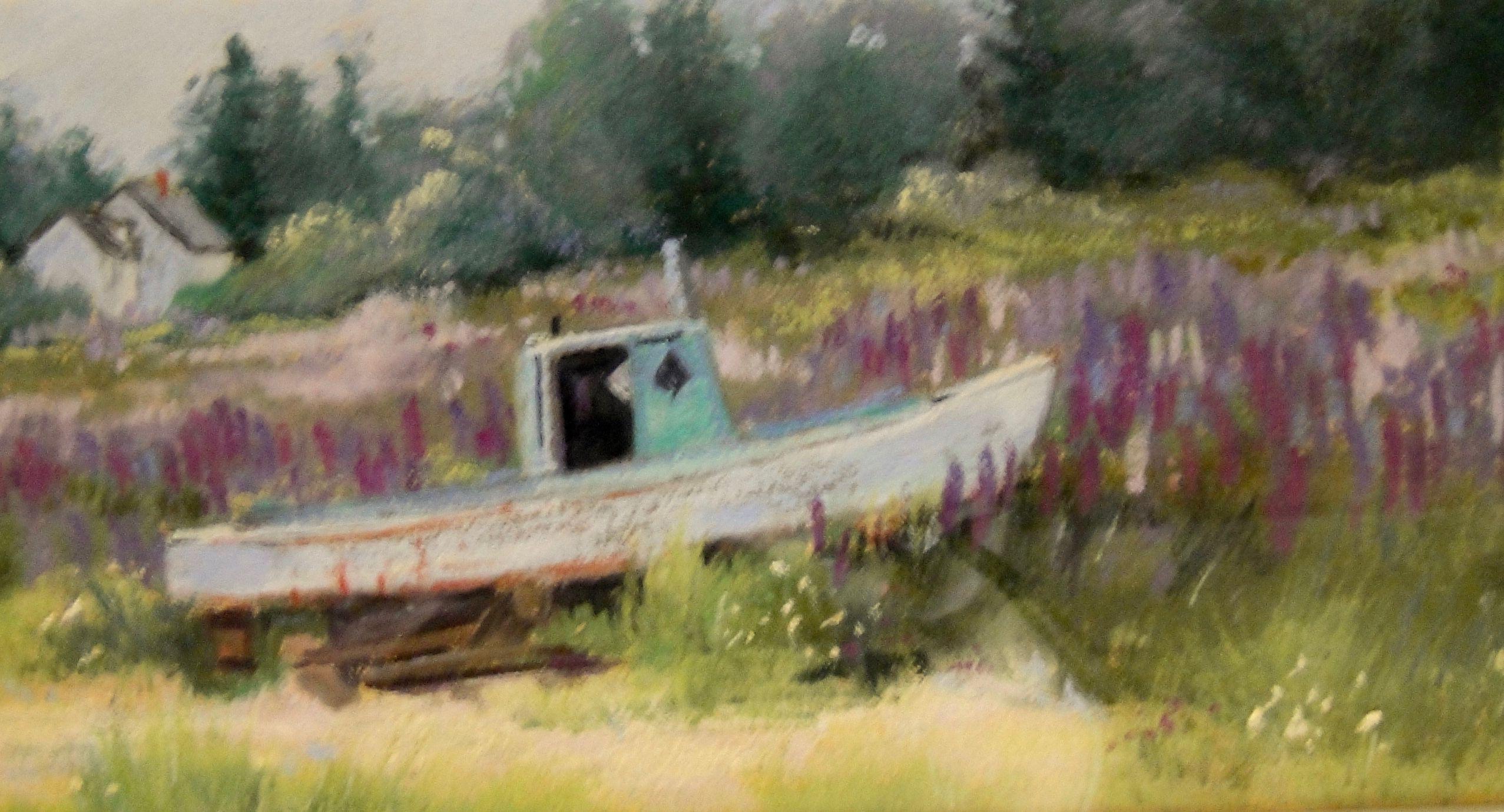 Fuera de servicio, Pintura, Pasteles sobre papel de lija al pastel - Painting de Louise Baker