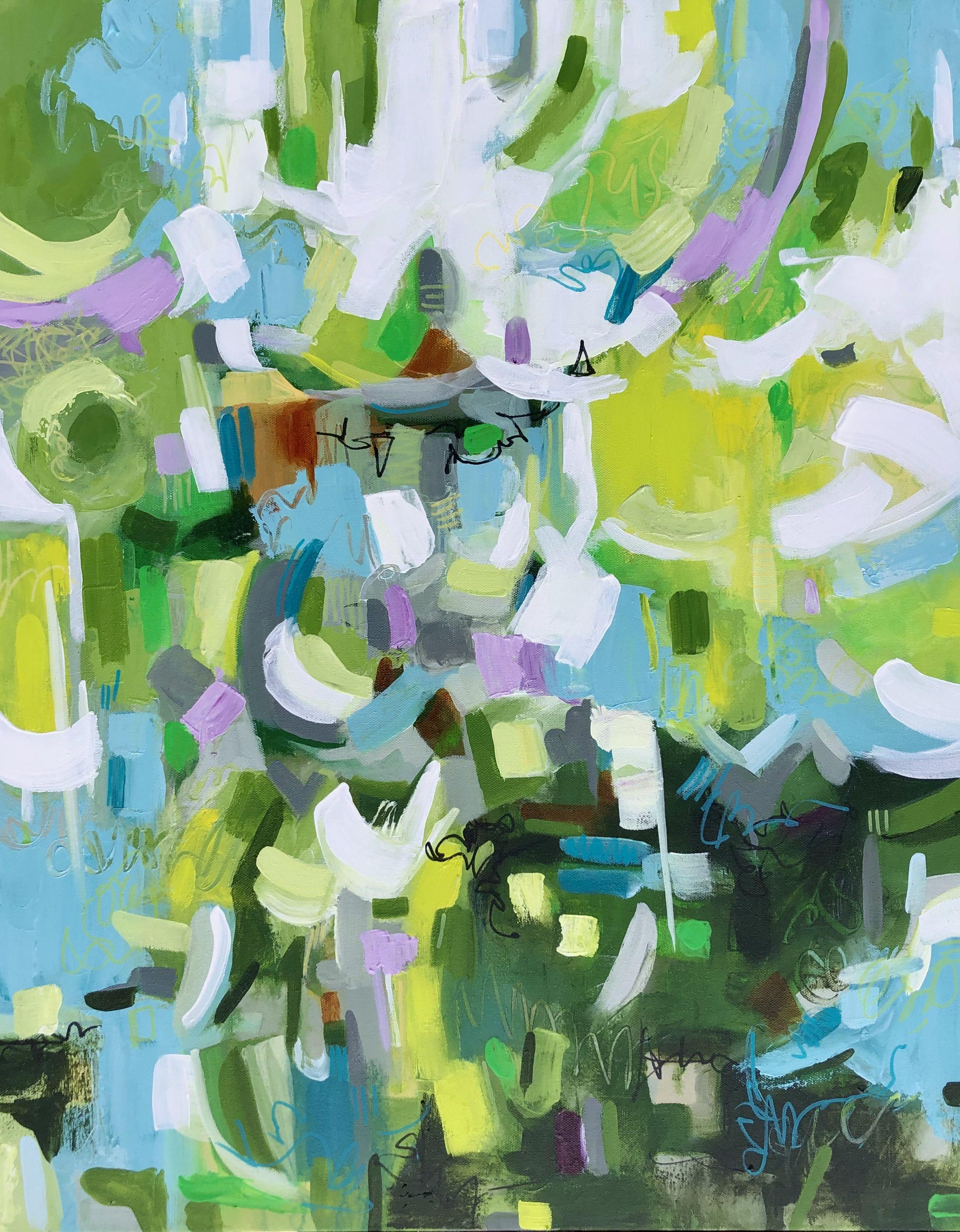 Louise Baker Abstract Painting - Promise Of Spring, Painting, Acrylic on Canvas