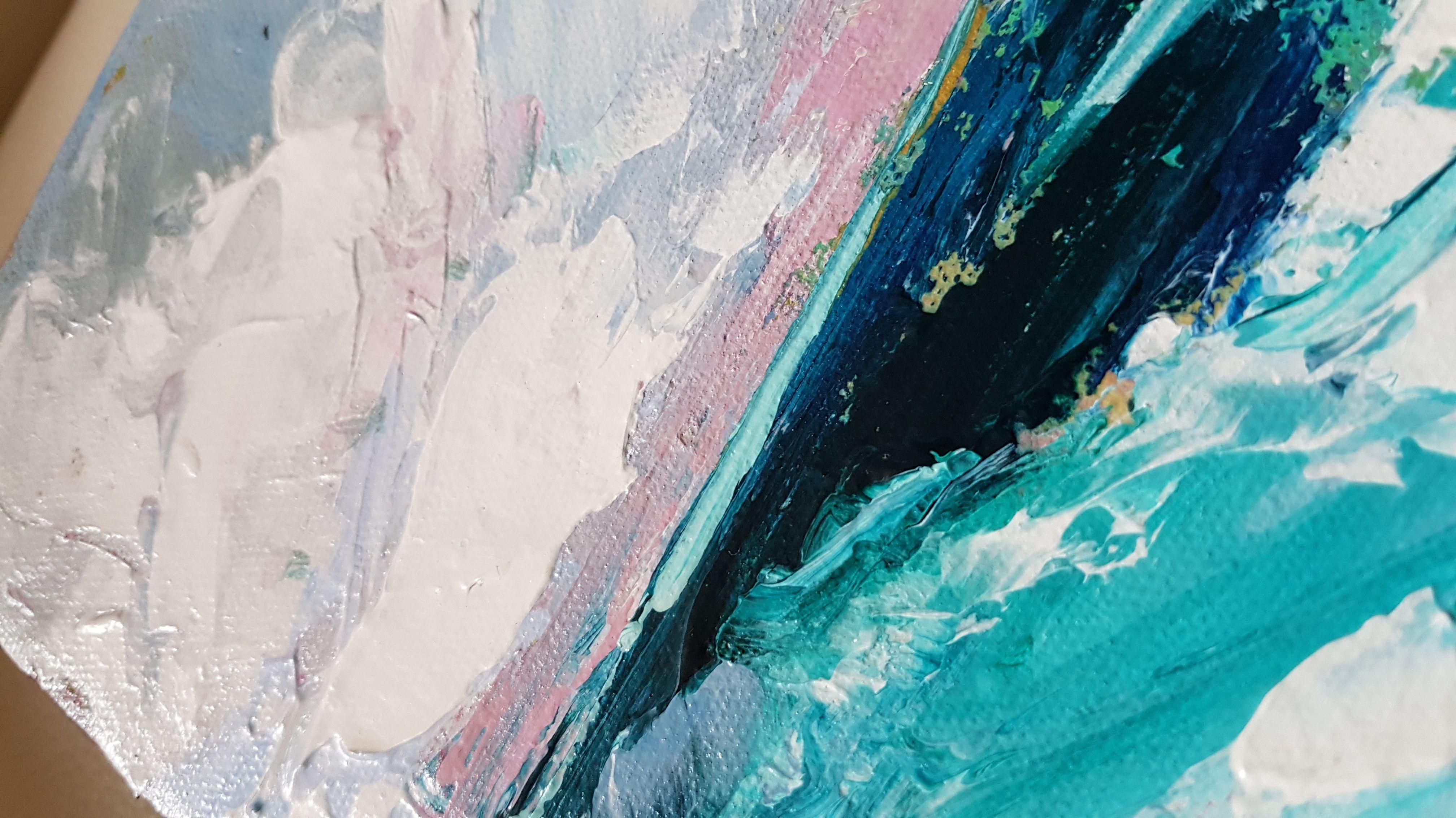 Chi non ama portare la spiaggia in casa? Questo è in formato regalo. Creati con colori ricchi e spessi ad impasto. Si tratta di una vista astratta e lunatica della spiaggia. Ti ricorderà tutte le belle passeggiate sulla spiaggia che hai fatto.  Si