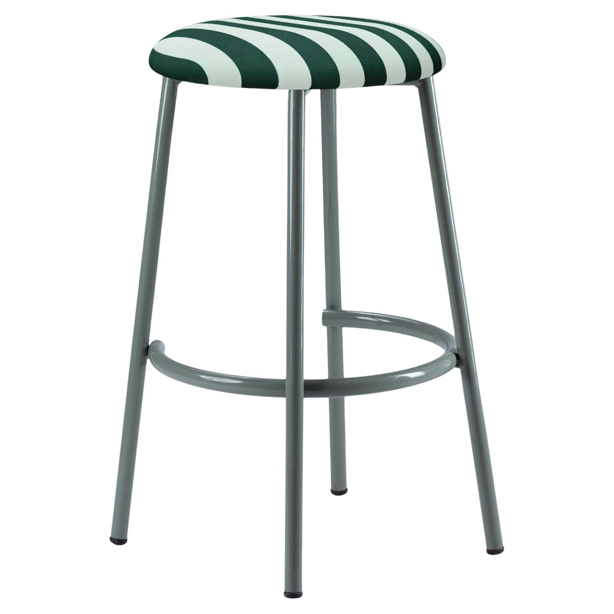 Louise Bar Stool with green stripes by Mambo Unlimited Ideas
