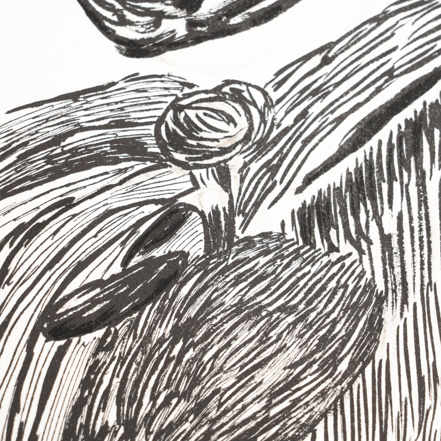 Louise Bourgeois Schwarz-Weiß Moderne abstrakte Lithografie aus der Mitte des Jahrhunderts (Moderne der Mitte des Jahrhunderts) im Angebot