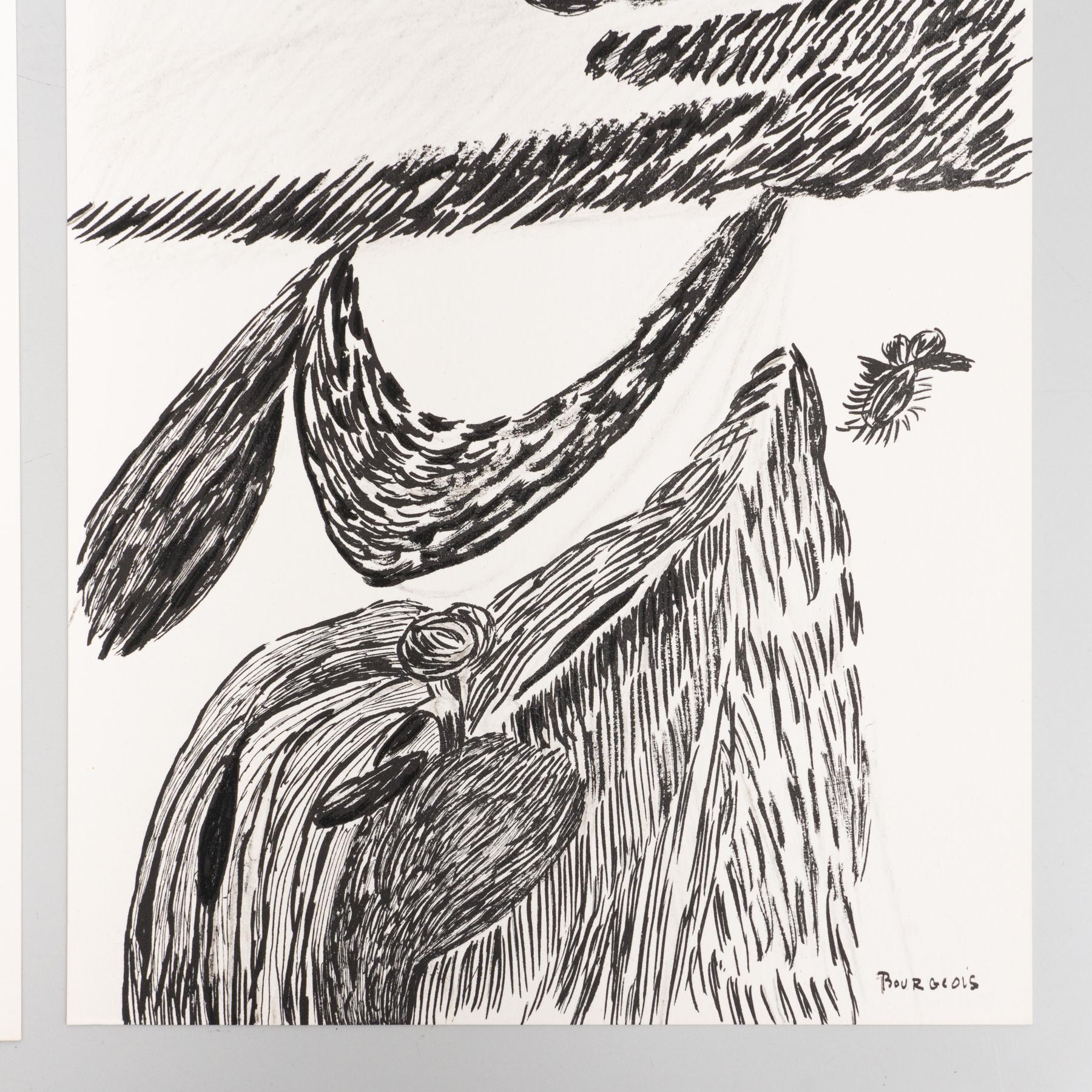 Louise Bourgeois Schwarz-Weiß Moderne abstrakte Lithografie aus der Mitte des Jahrhunderts (Ende des 20. Jahrhunderts) im Angebot