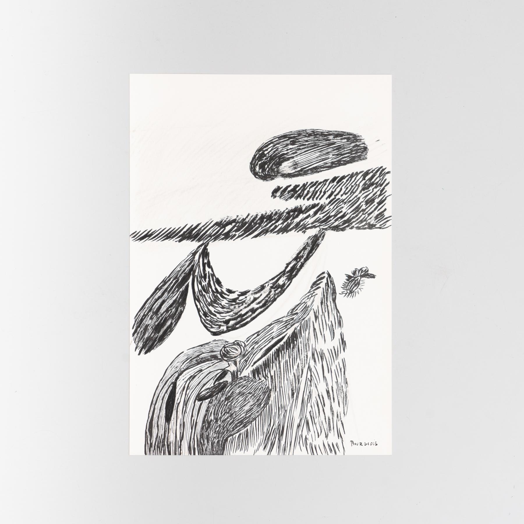 Fin du 20e siècle Louise Bourgeois Black and White Mid Century Modern Abstract Lithography (Lithographie abstraite du milieu du siècle dernier en noir et blanc) en vente