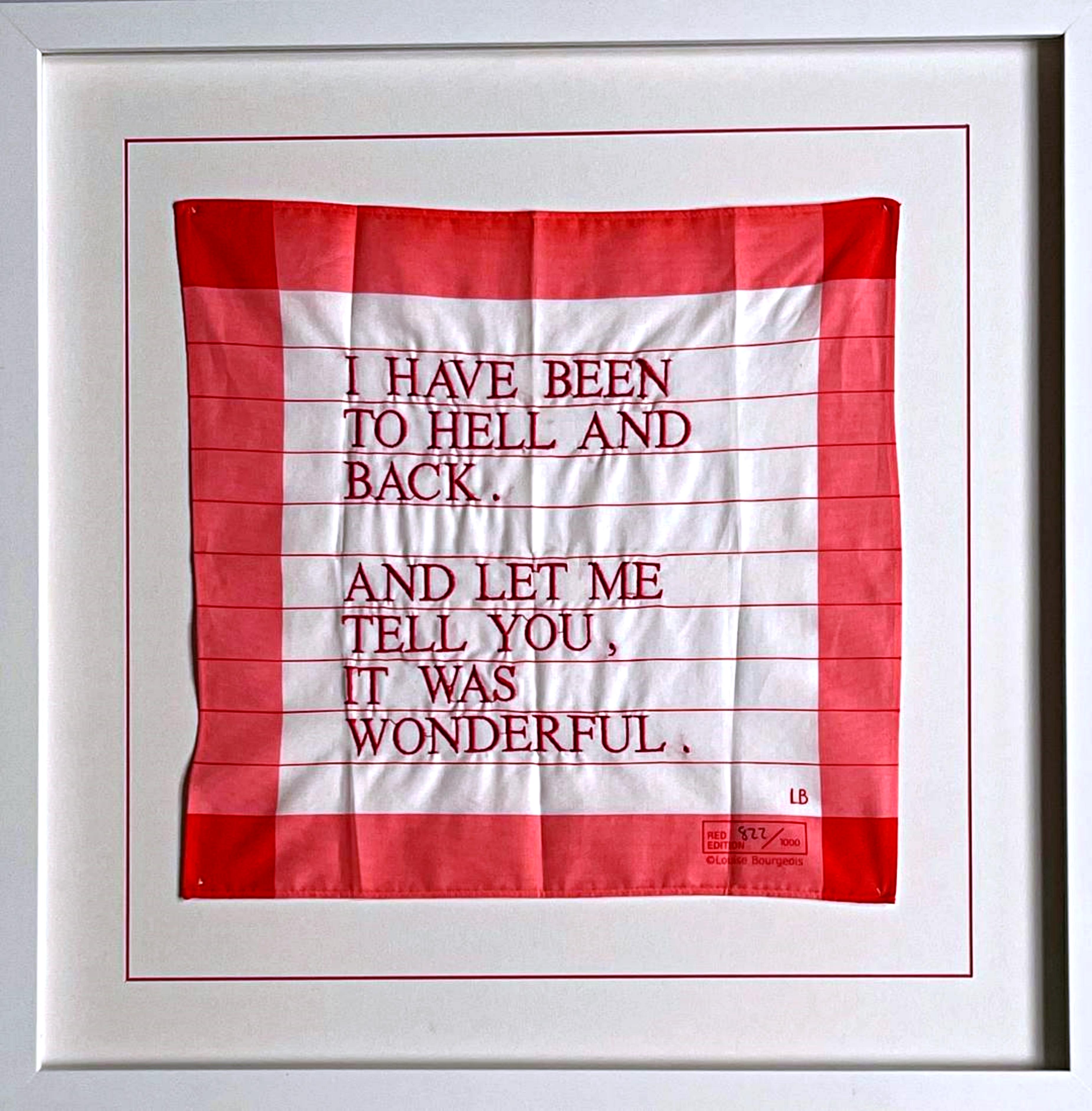 I Have Been to Hell and Back, Handkerchief (rouge) Tate Gallery en édition limitée  - Art de Louise Bourgeois