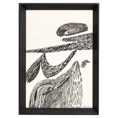 After Louise Bourgeois, Inner Life Black and White Framed Lithograph, 1985