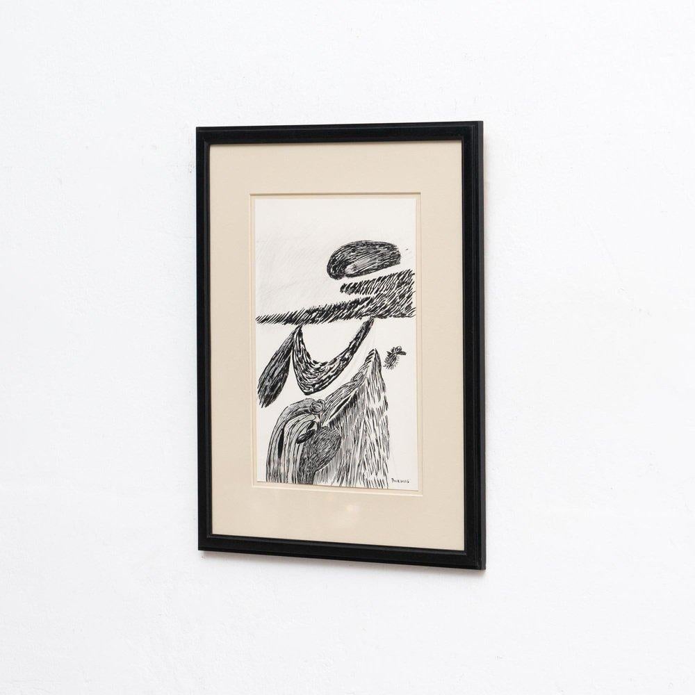 After Louise Bourgeois, Inner Life Black and White Framed Lithograph, 1985 For Sale 1