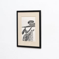 After Louise Bourgeois, Inner Life Black and White Framed Lithograph, 1985