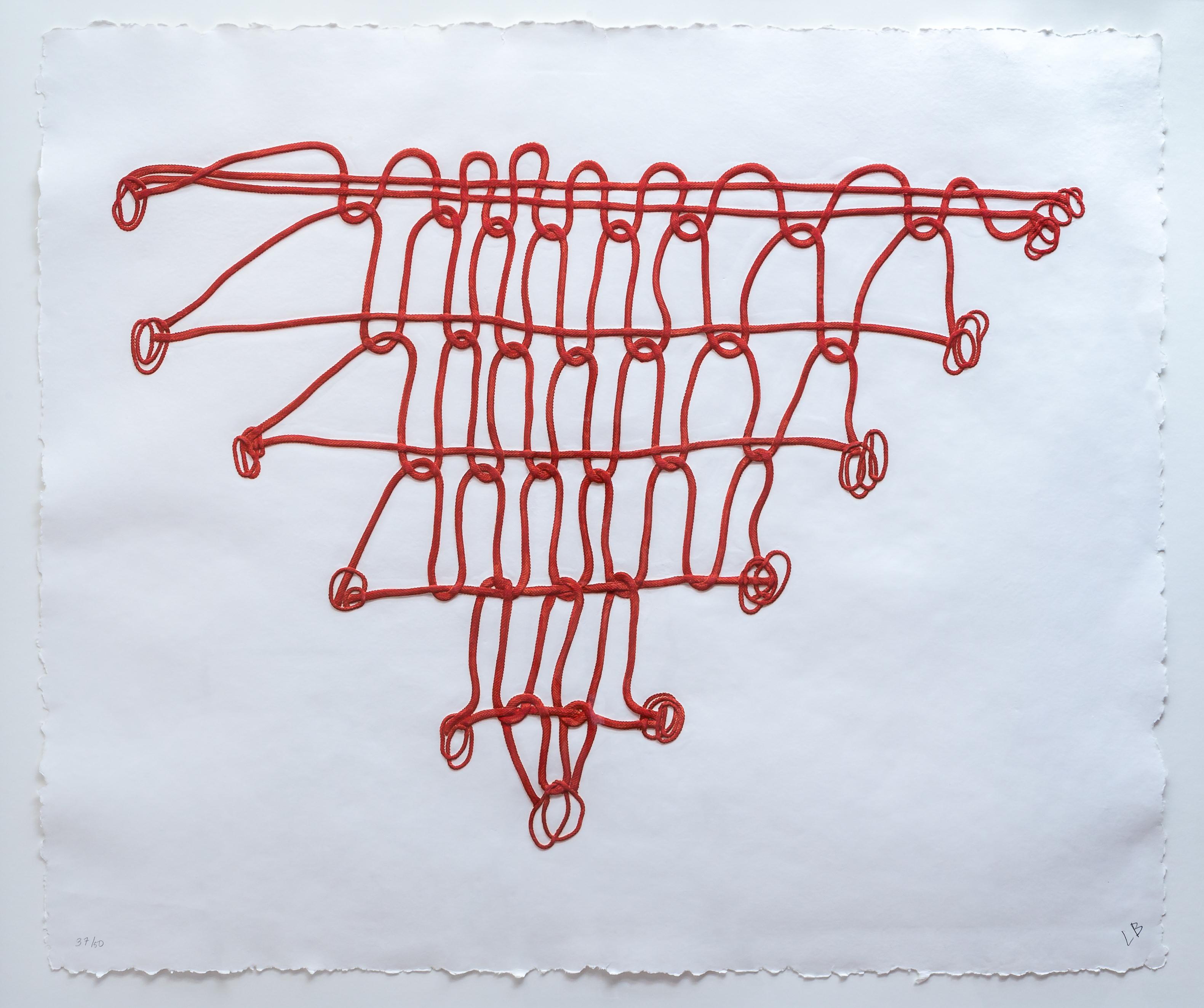 Crochet II: Red 3D Limited Edition Mixograph Print by Louise Bourgeois