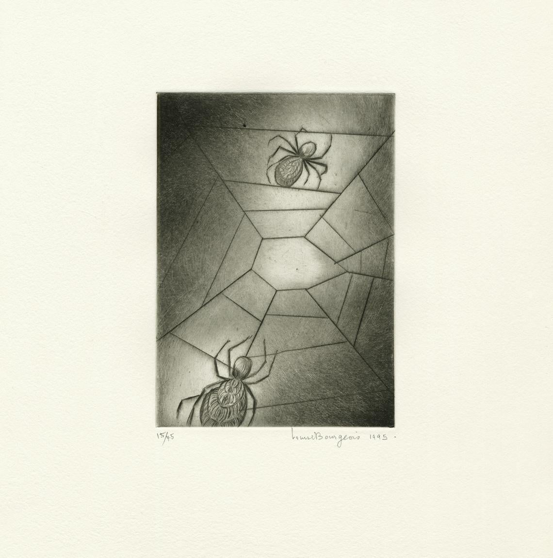 de "Ode à ma Mère" (Lámina 4) - Contemporáneo, Aguafuerte, Negro, Blanco, Araña