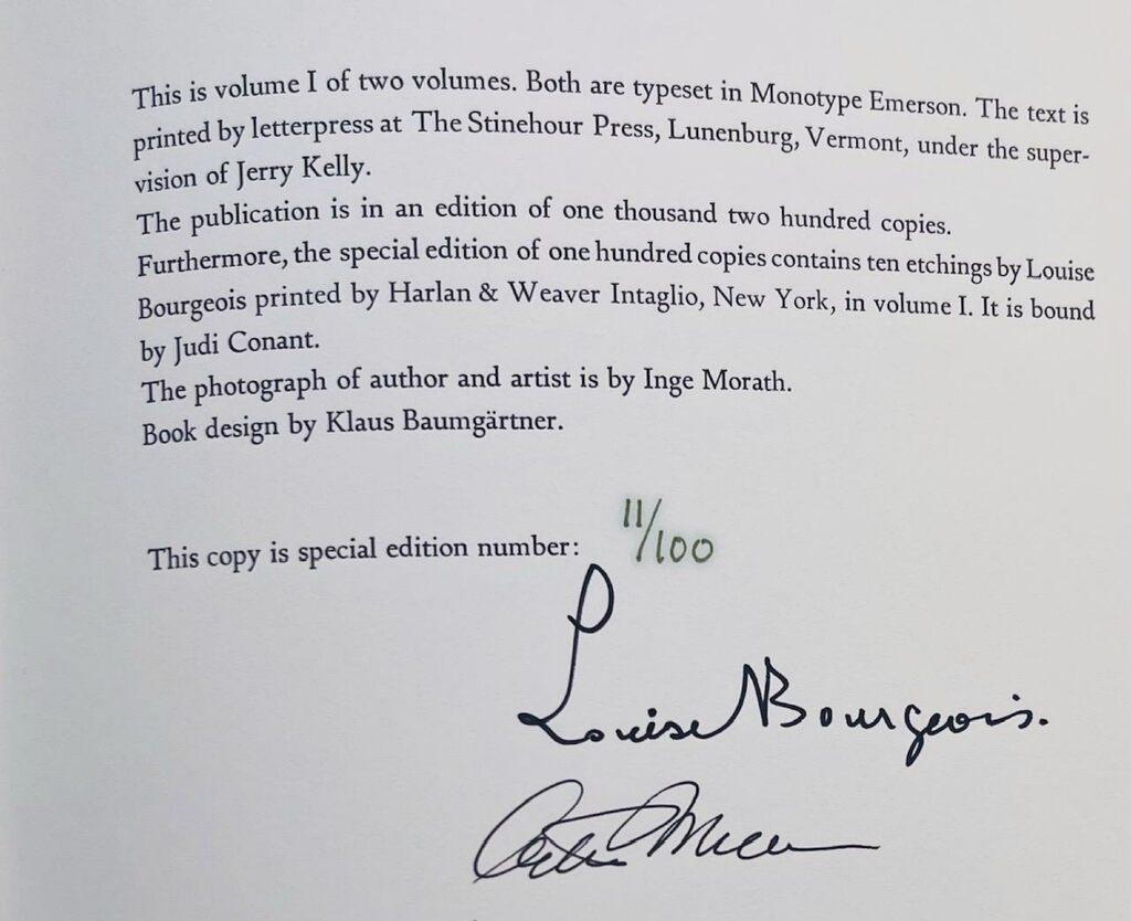 Homely Girl, A Life, volumes I et II signés par Louise Bourgeois et Arthur Miller en vente 11