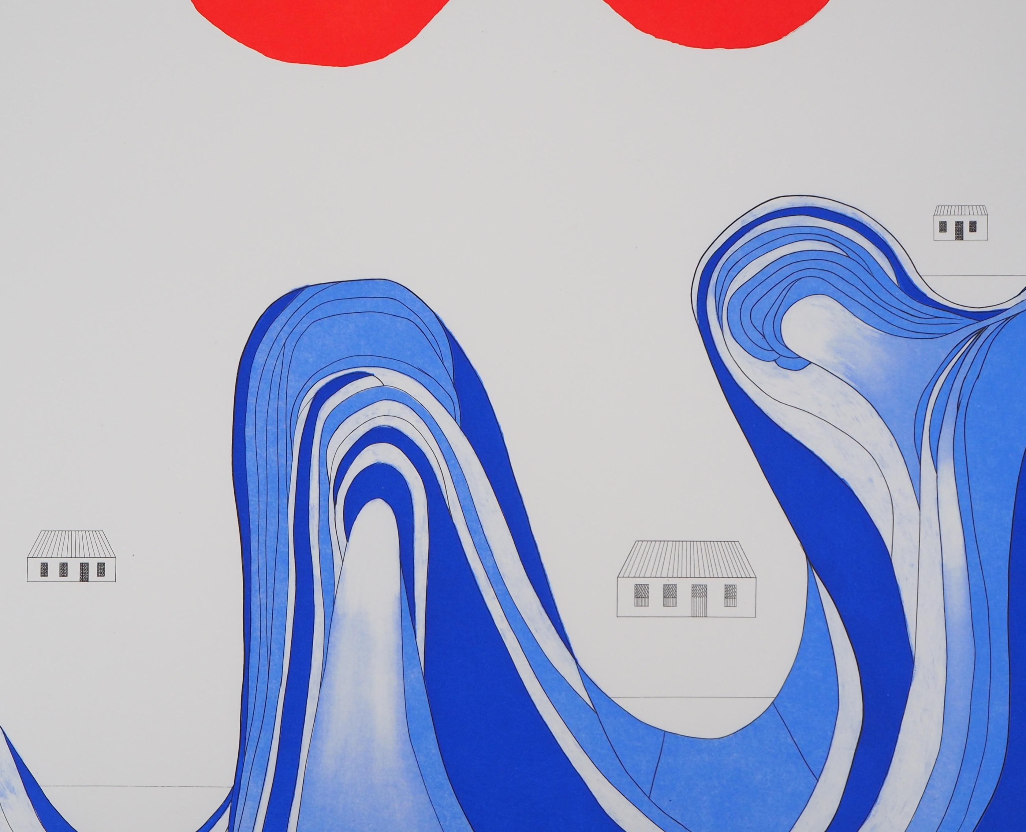 Landschaft mit einem Bergsee - Original-Radierung mit Aquatinta (Moderne), Print, von Louise Bourgeois