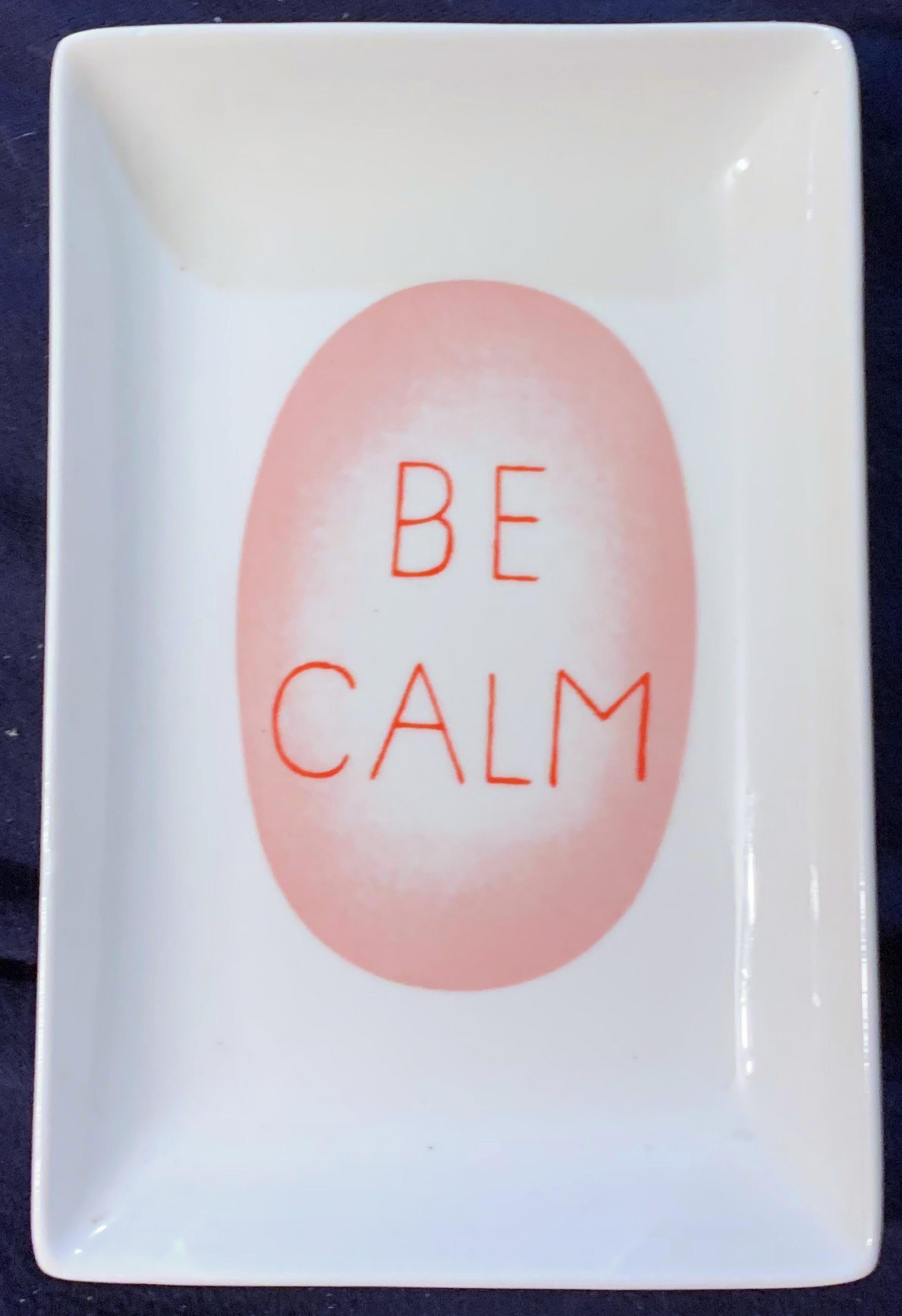 Louise Bourgeois
Be Calm Butter or Trinket Dish, 2017
Screenprint on Ceramic
6 × 4 × 1 inches
Unframed
Stamped by artist
s estate, bears printed copyright and name stamp of The Easton Foundation on the underside
Limited edition: exact number