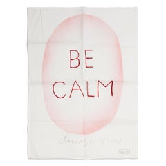 Louise Bourgeois, Be Calm - Screenprint and Embroidery on Tea Towel