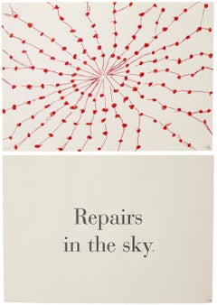 Vintage Repairs in the Sky -- Letterpress, Lithograph, Text Art by Louise Bourgeois