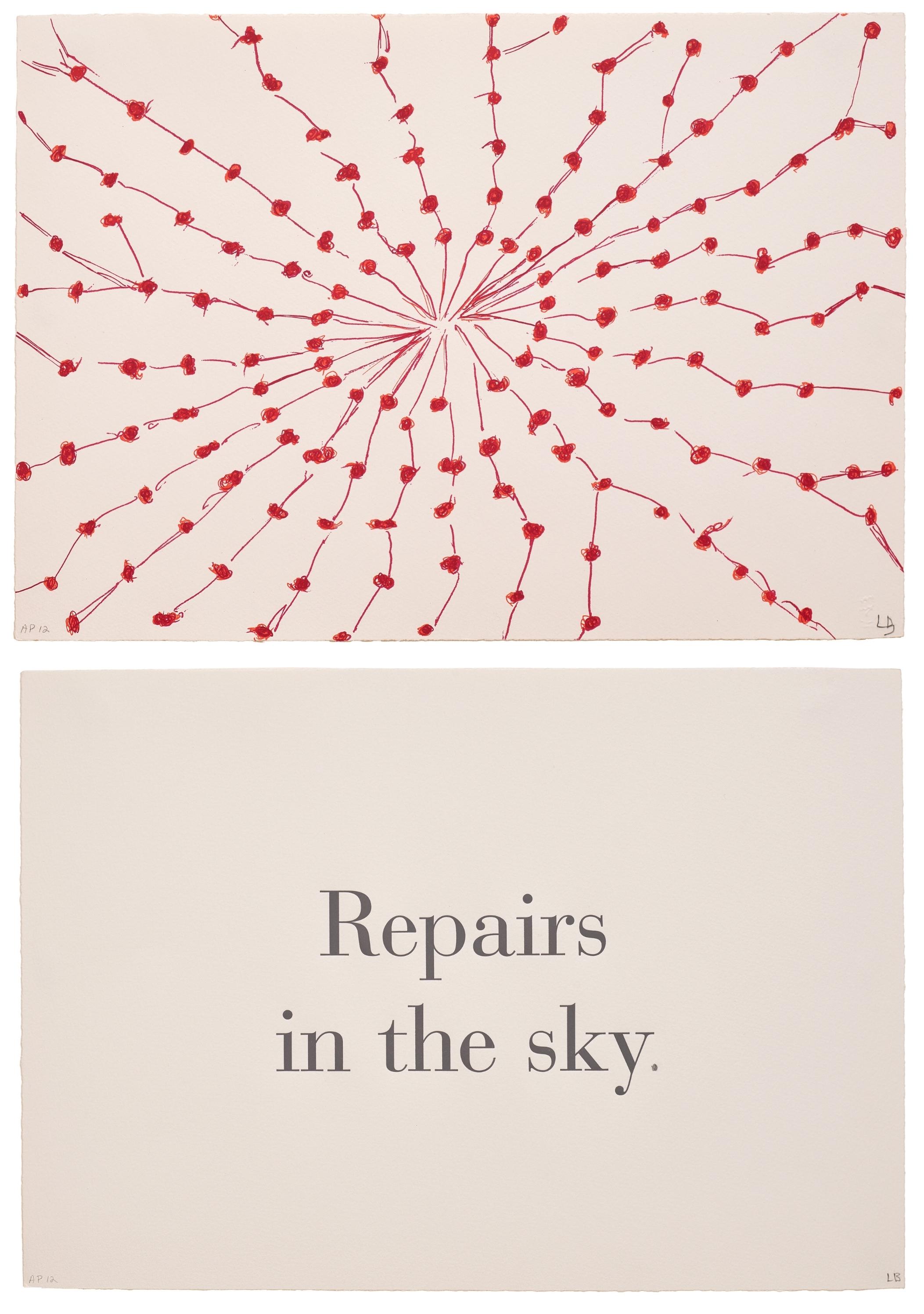Reparaciones en el cielo -- Tipografía, Litografía, Texto Arte de Louise Bourgeois en venta 1